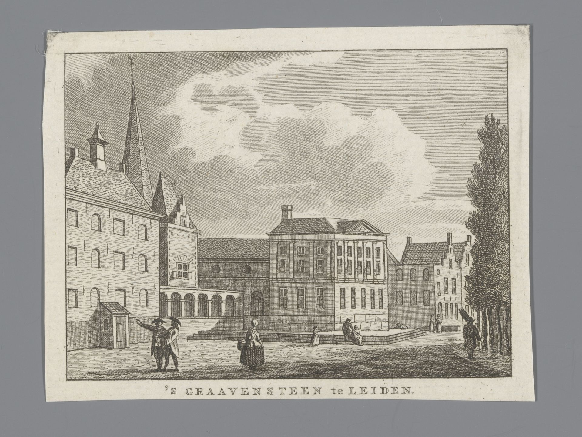 Gezicht op het Gravensteen te Leiden by Carel Frederik (I) Bendorp