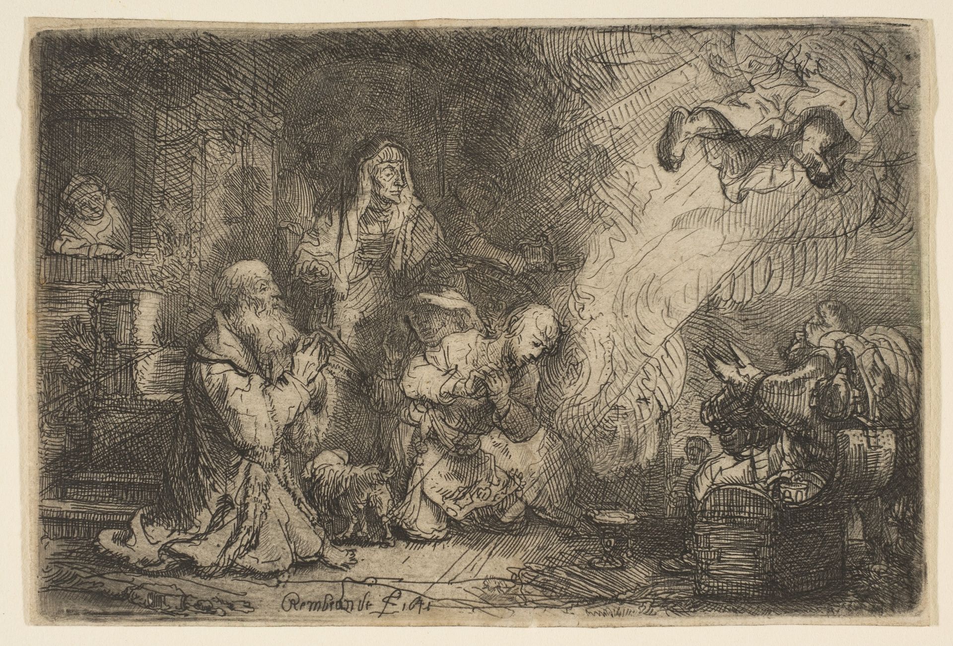 The Angel Departing from the Family of Tobias by Rembrandt van Rijn