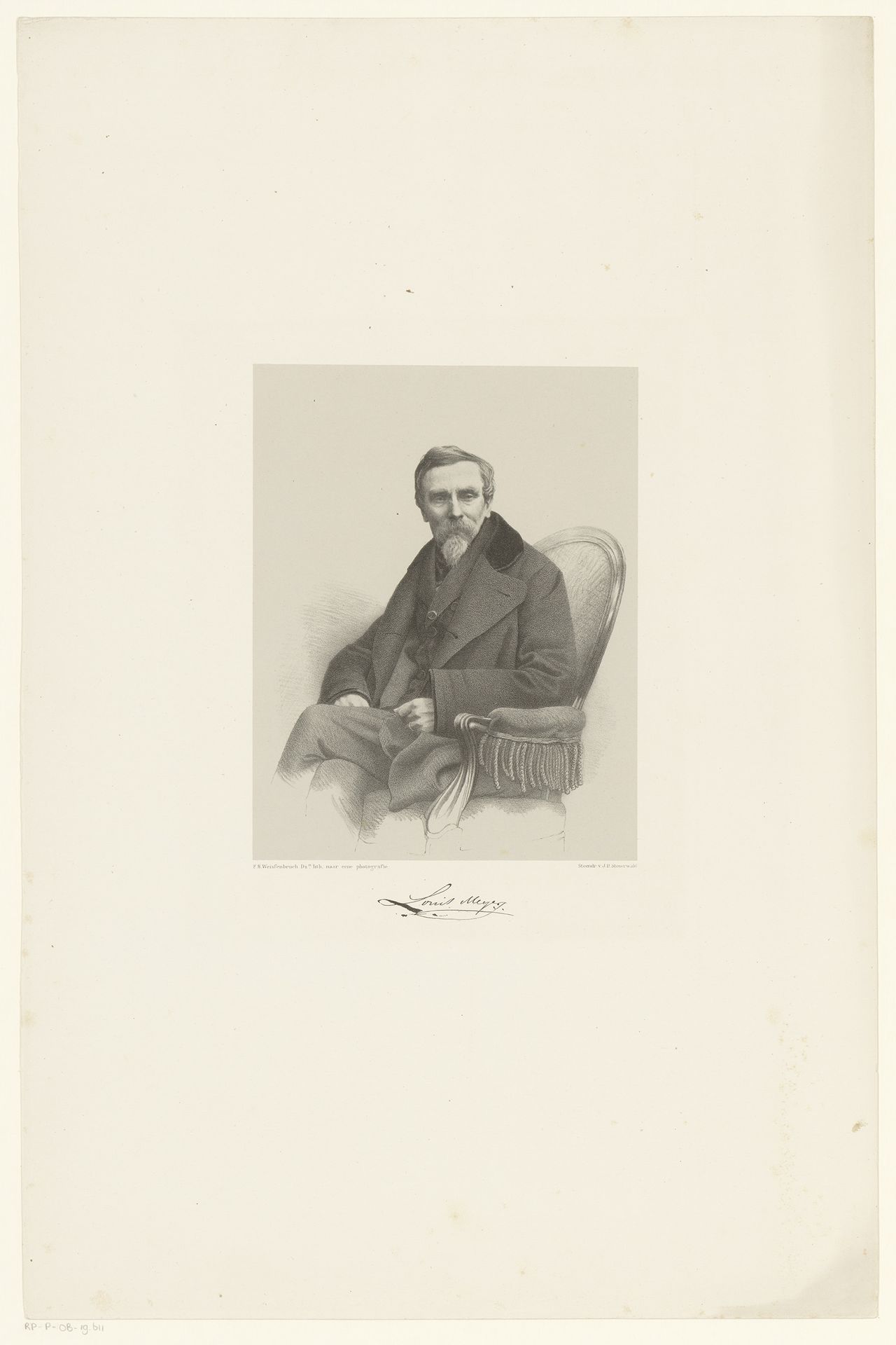 Portret van Louis Meijer by Frederik Hendrik Weissenbruch