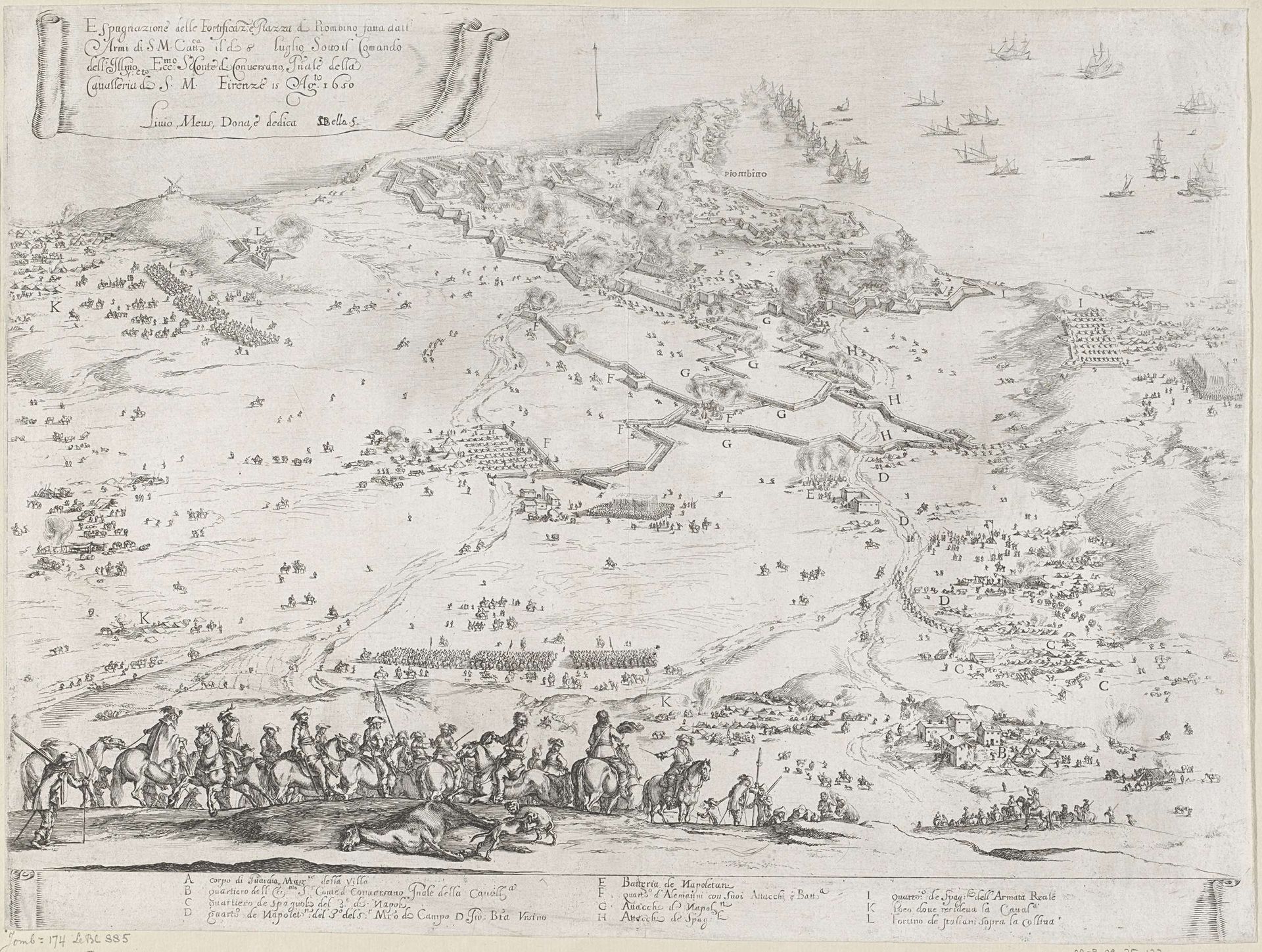 Beleg van Piombino by Stefano della Bella
