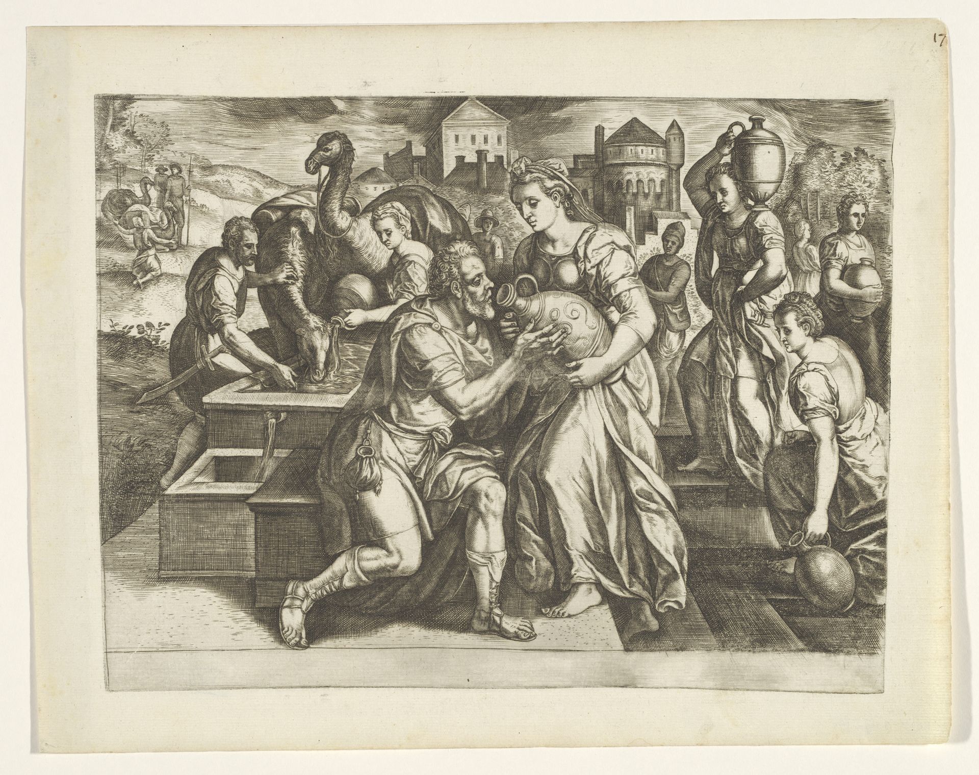 Rebecca and Eliezer at the Well by Barbara van den Broeck