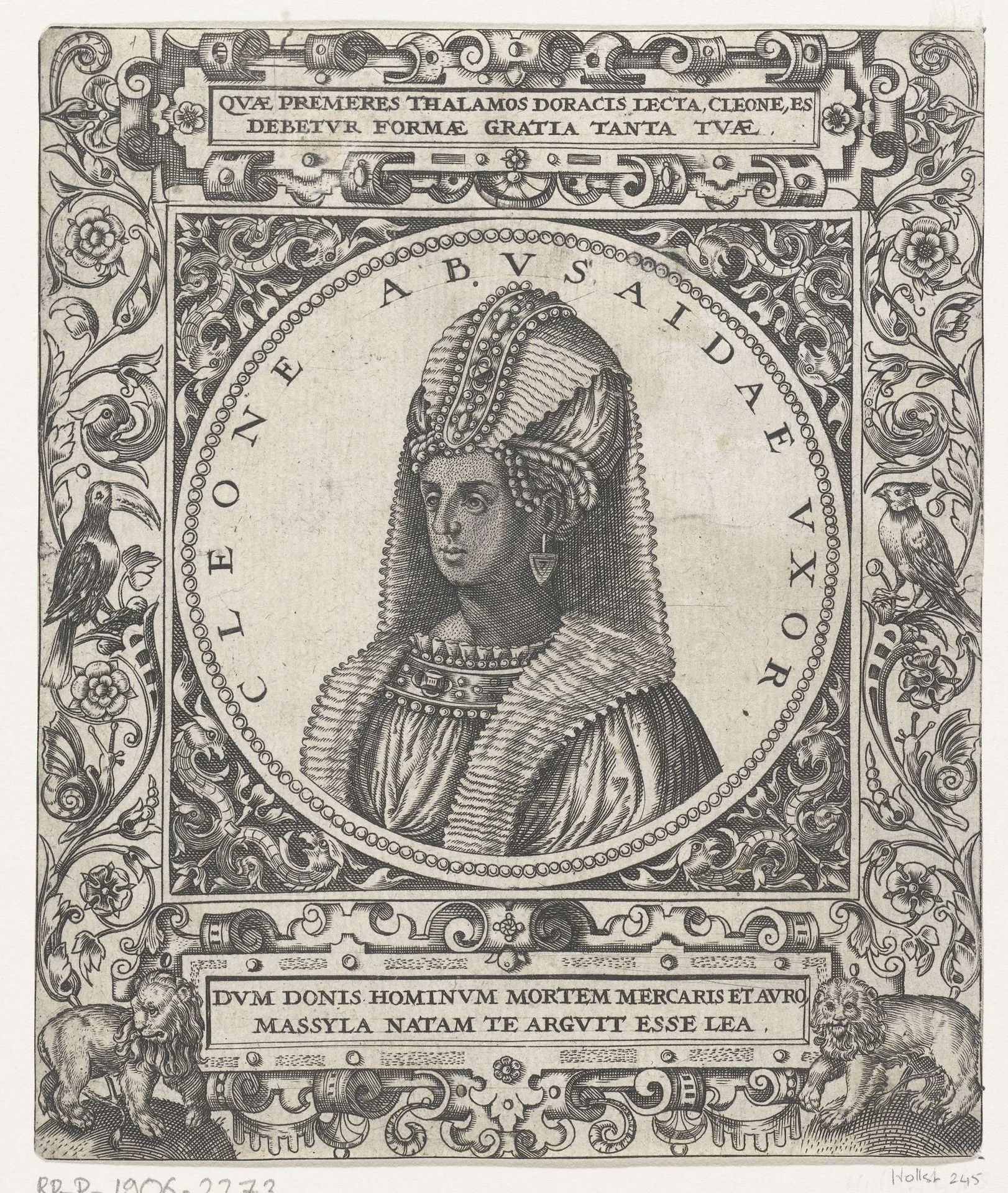 Portret van de sultane Cleone by Theodor de Bry