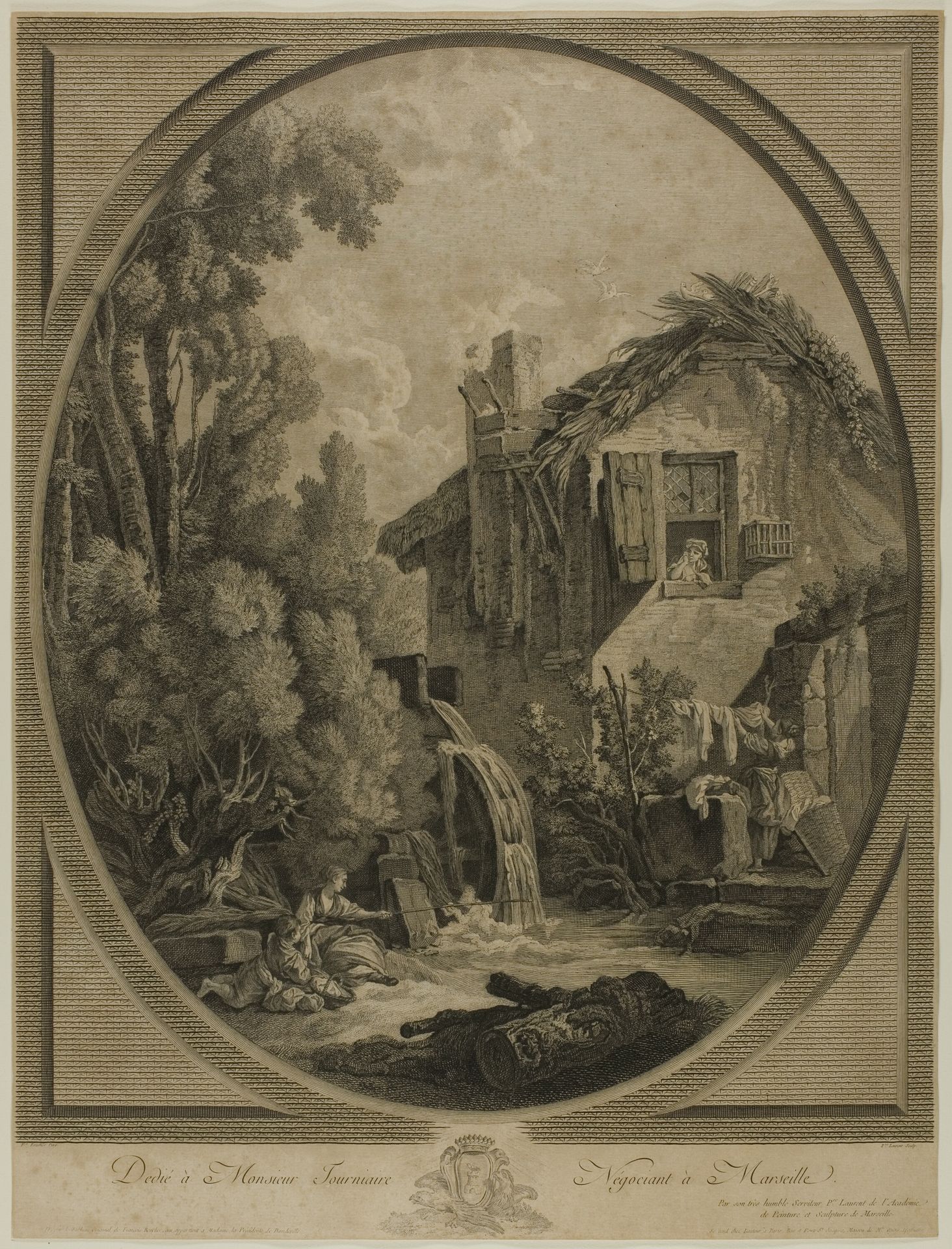 Windmill Landscape by Pierre François Laurent