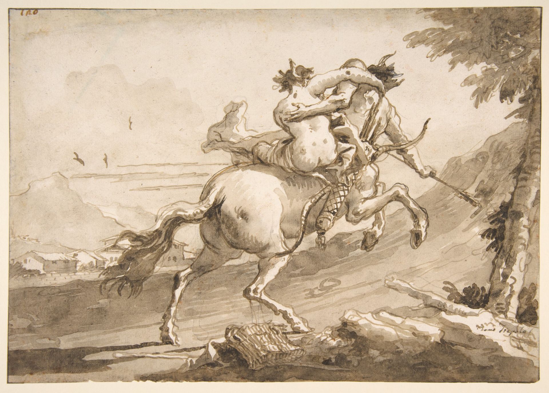 Back View of a Centaur Abducting a Satyress by Giovanni Domenico Tiepolo