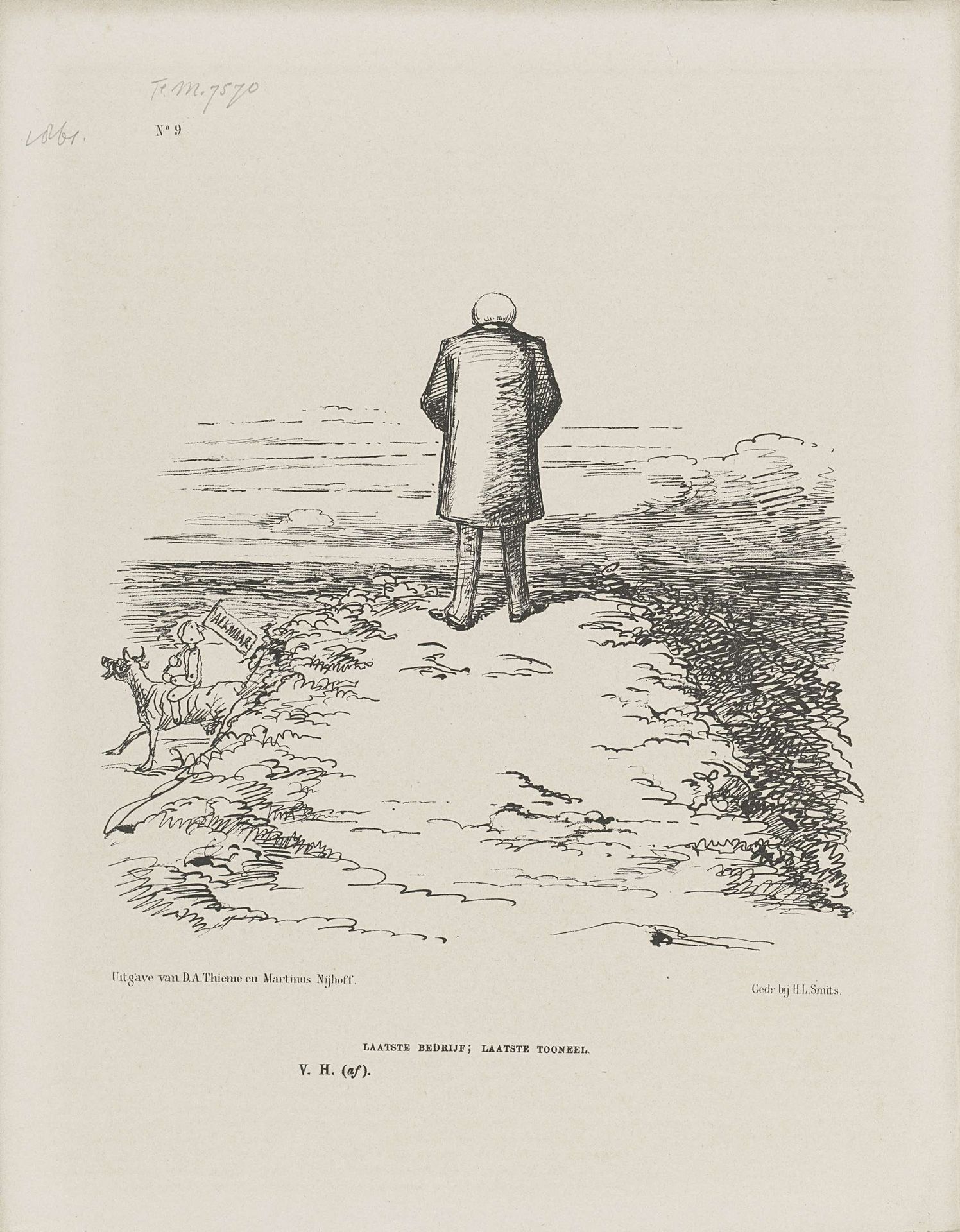 Spotprent op het aftreden van minister F.A. van Hall, 1861 by Johan Michaël Schmidt Crans