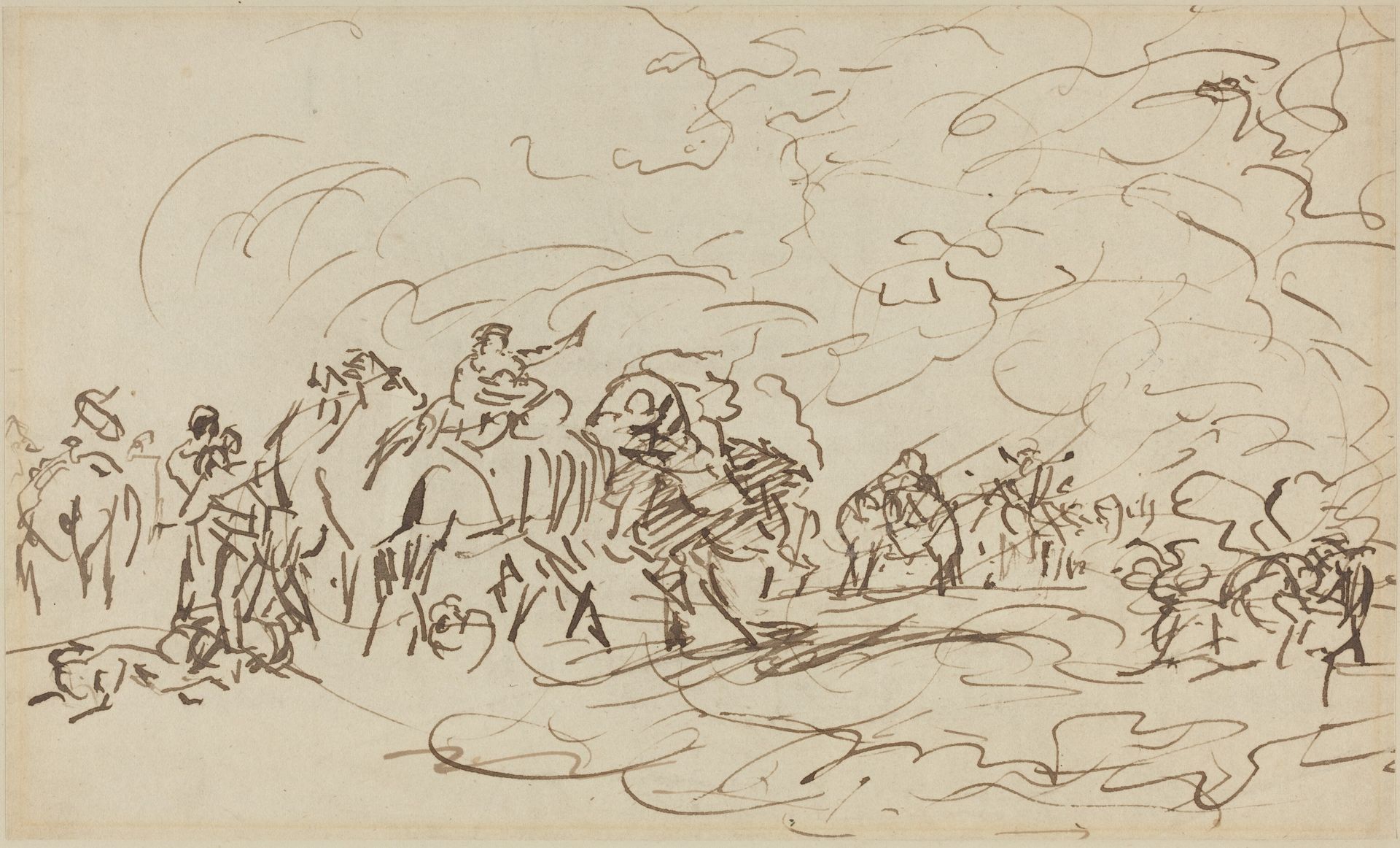 Sandstorm in the Desert Overtaking a Caravan by Johann Zoffany