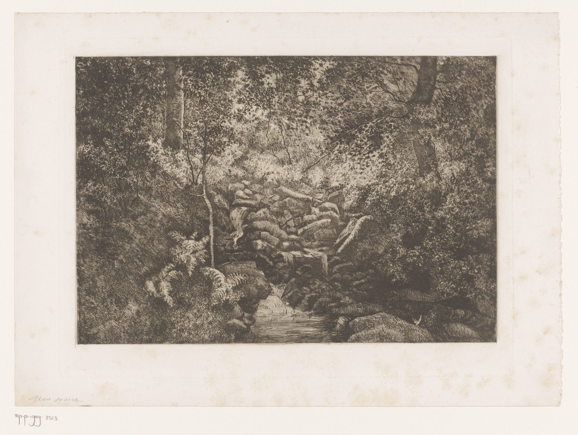 Bron van een beek in het bos by Jules Guiette