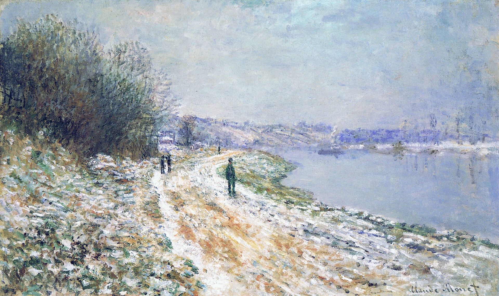 The Tow Path at Argenteuil, Winter by Claude Monet