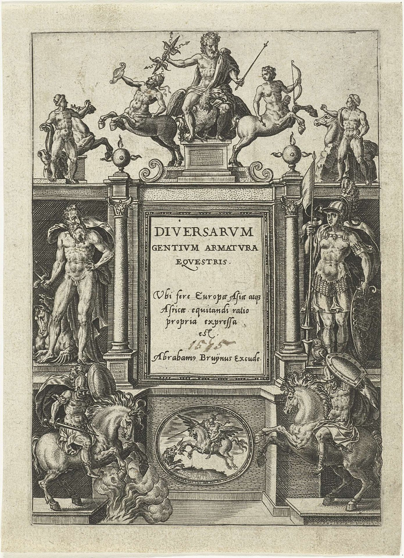 Titelpagina voor Omnium pene Europae, Asiae, Aphricae, Americae gentium habitus by Abraham de Bruyn