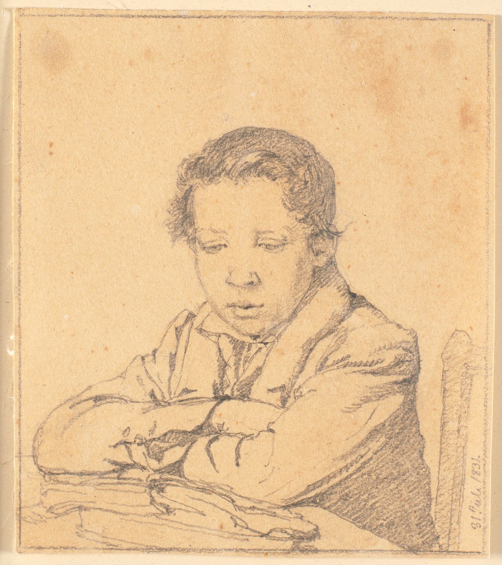 Læsende dreng (Fritz Feilberg) by Christen Købke