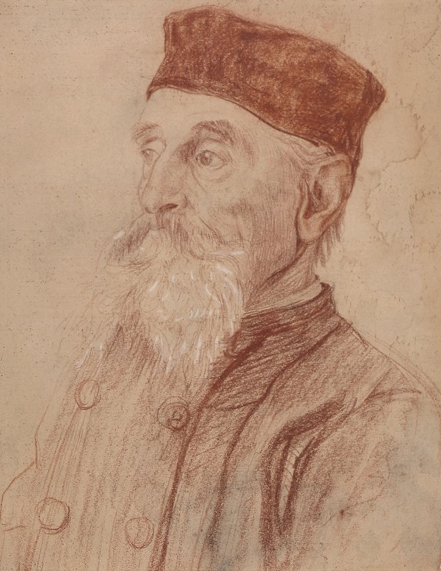 Oude heer met kalotje by Thérèse Schwartze