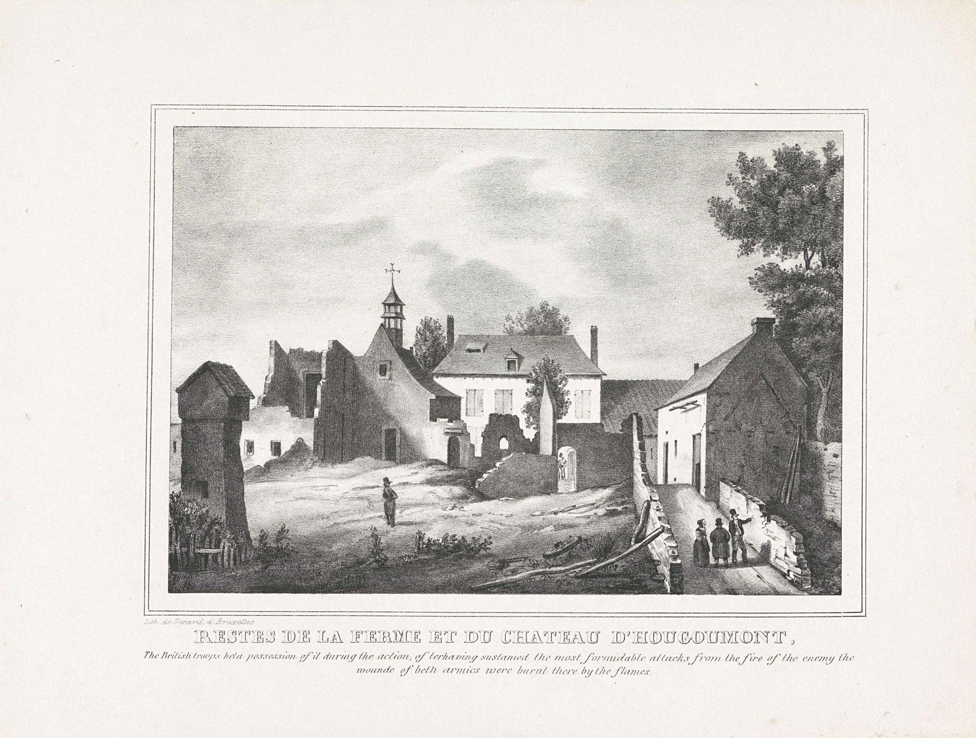 Ruïne van de hoeve van Hougoumont by H. Gérard