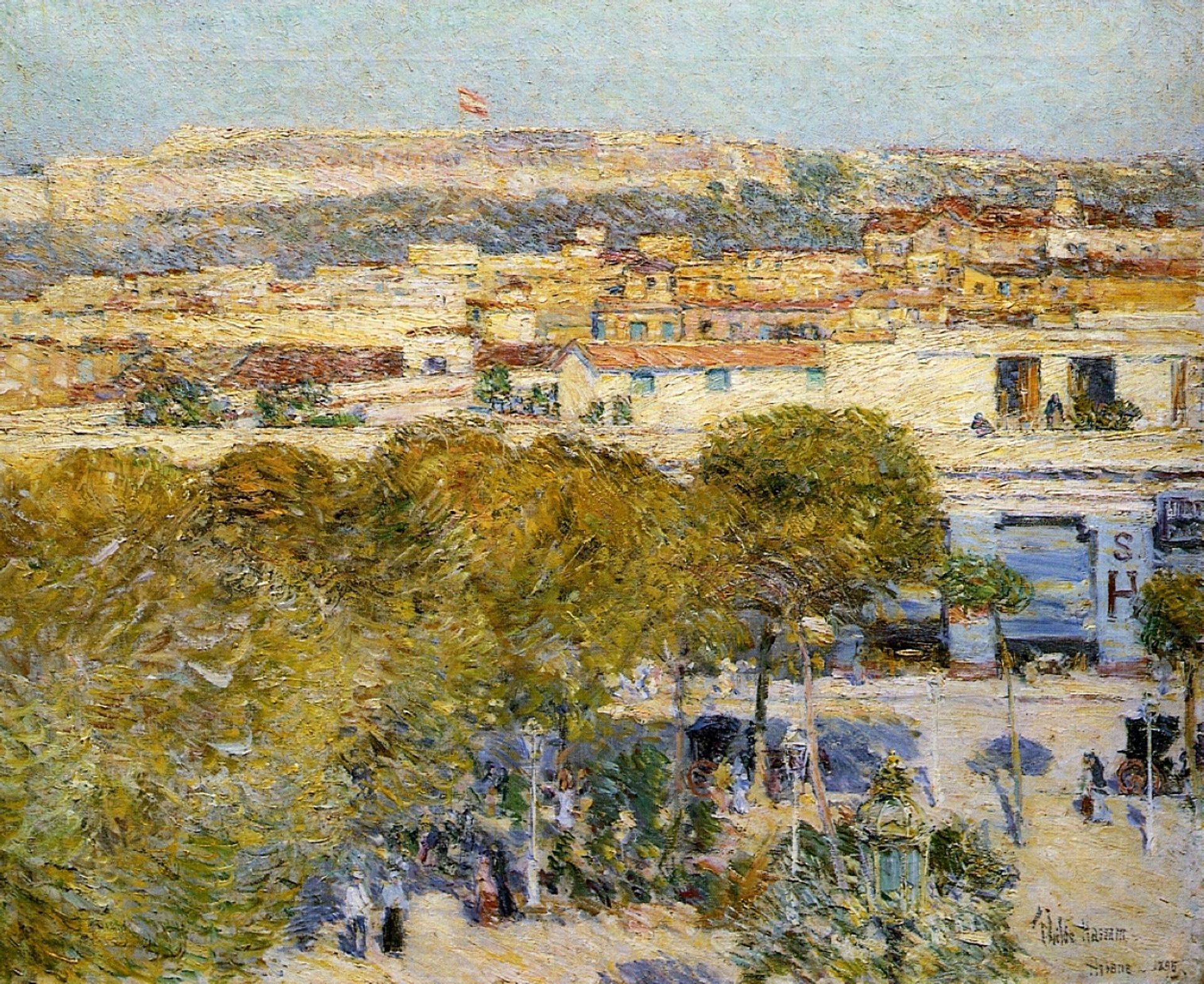 Place Centrale and Fort Cabanas by Childe Hassam