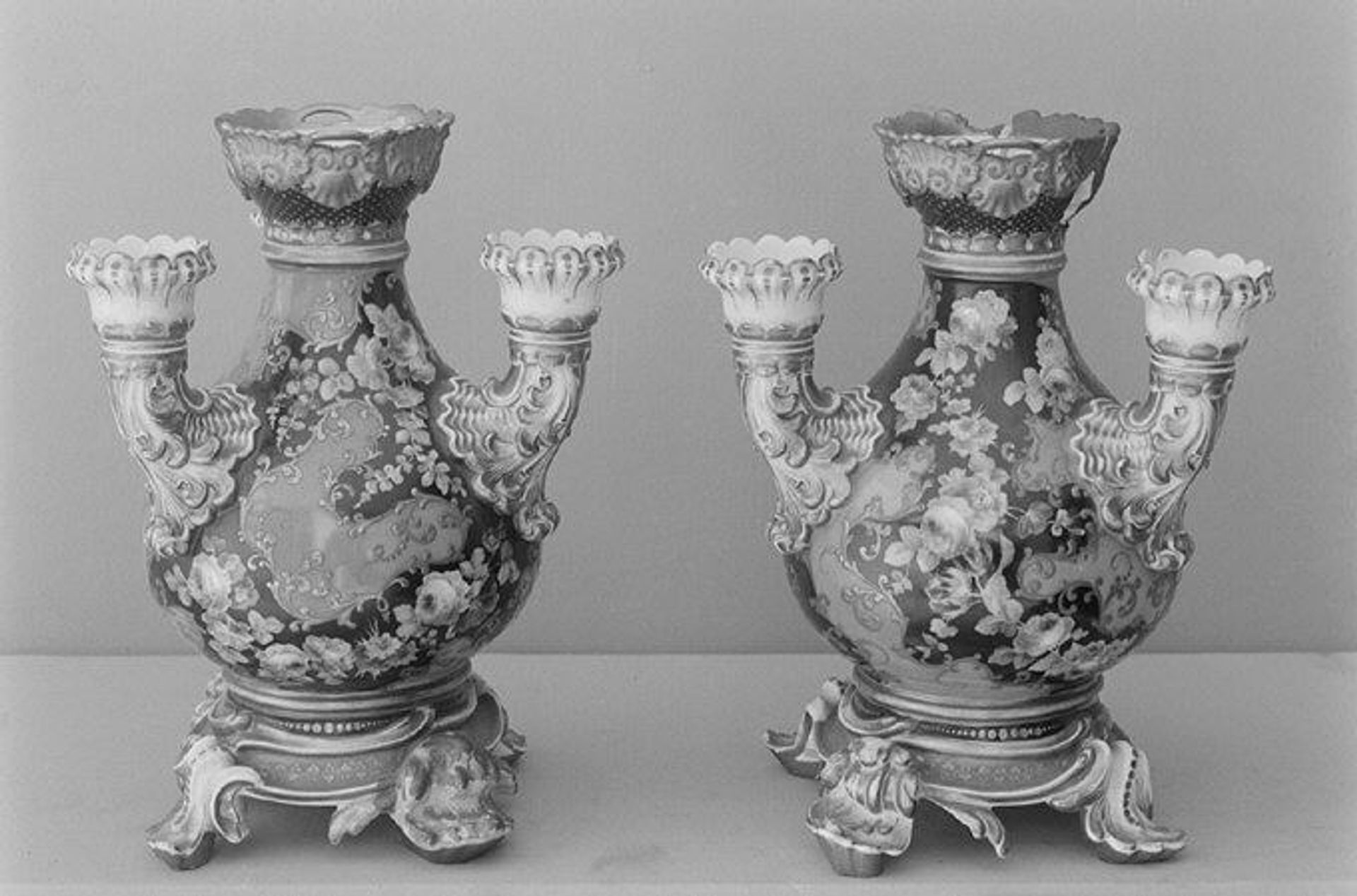 Pair of flower vases by Fontainebleau