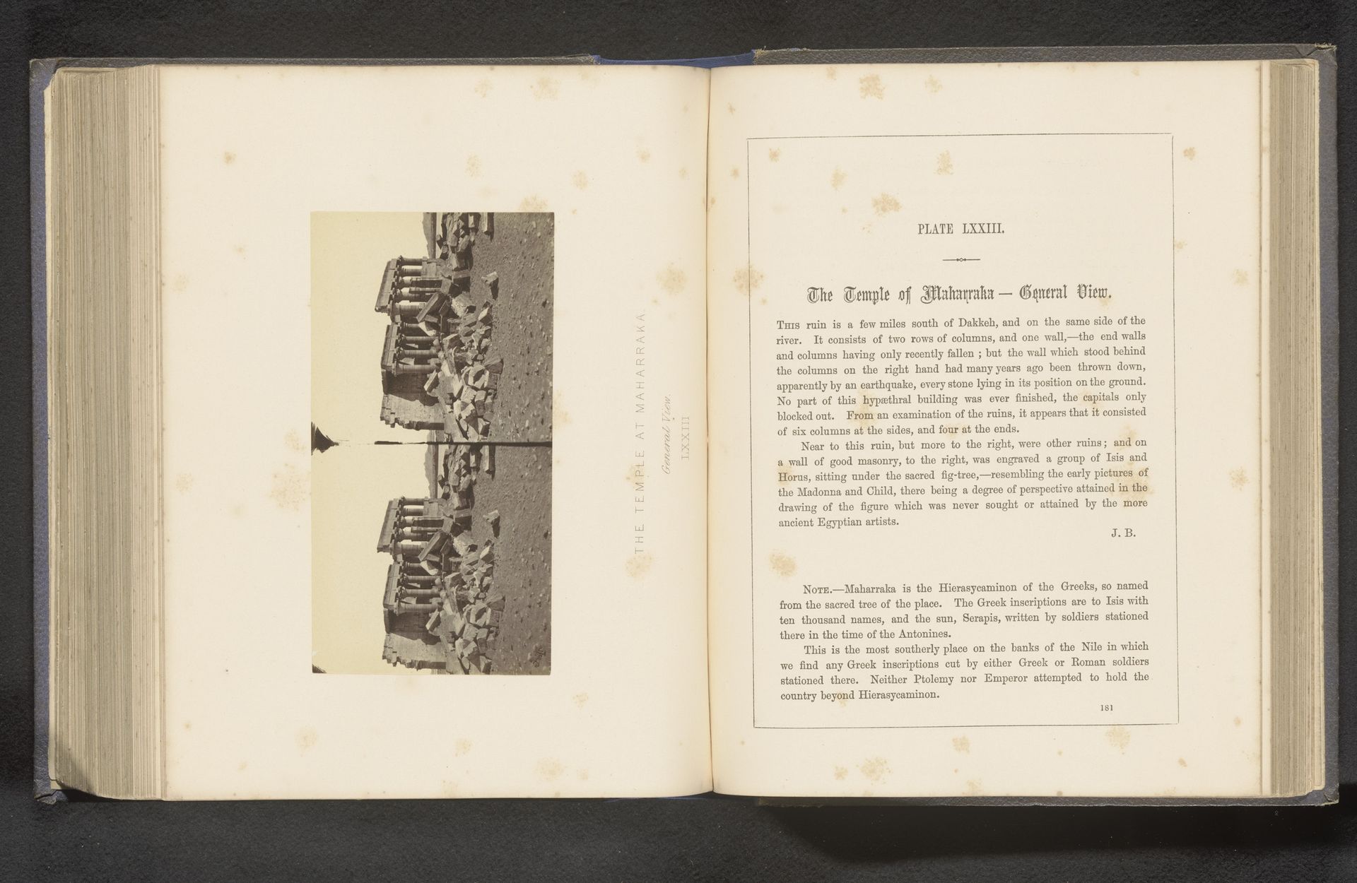 Gezicht op de tempel van Isis en Serapis by Francis Frith