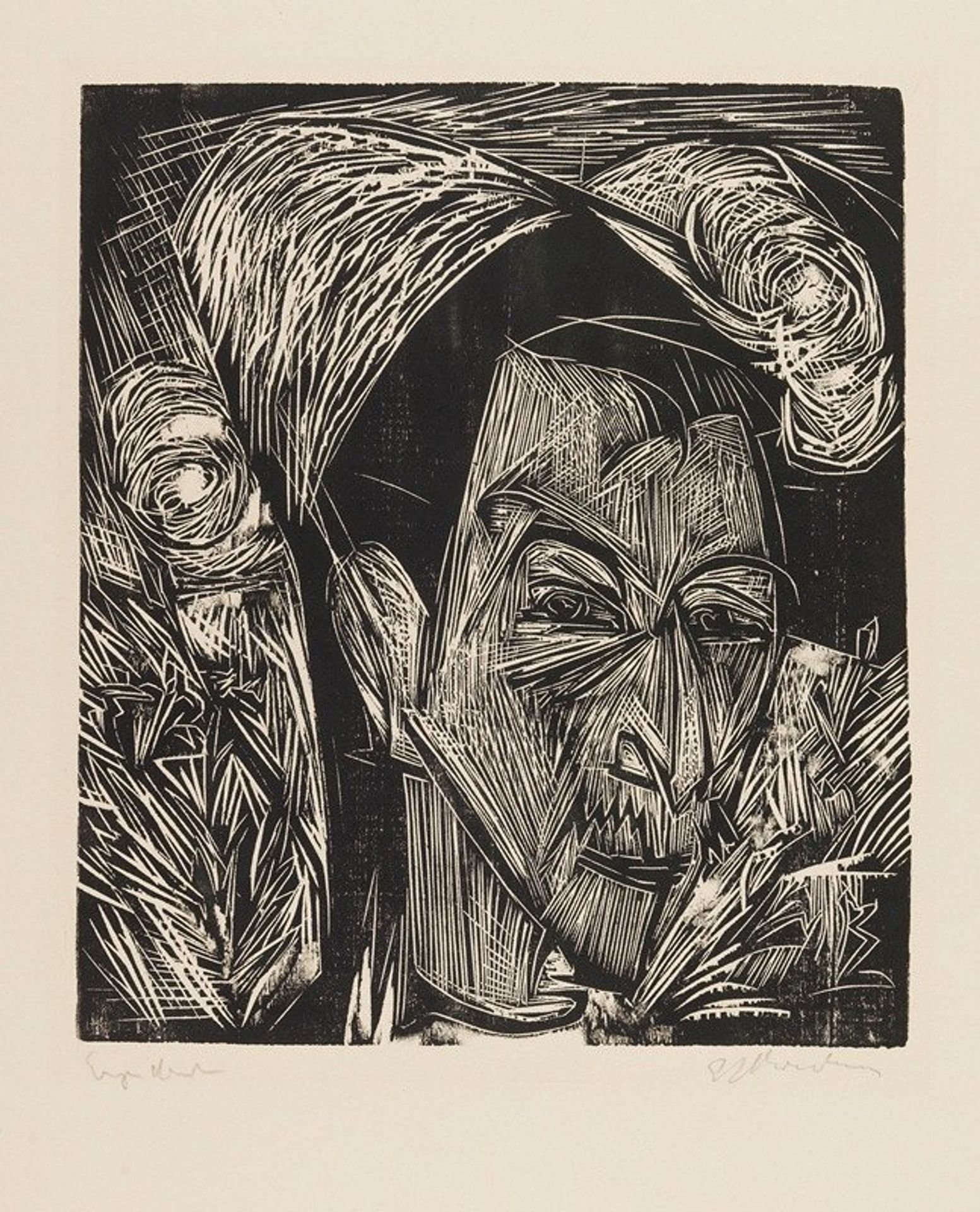 Kopf David Müller by Ernst Ludwig Kirchner