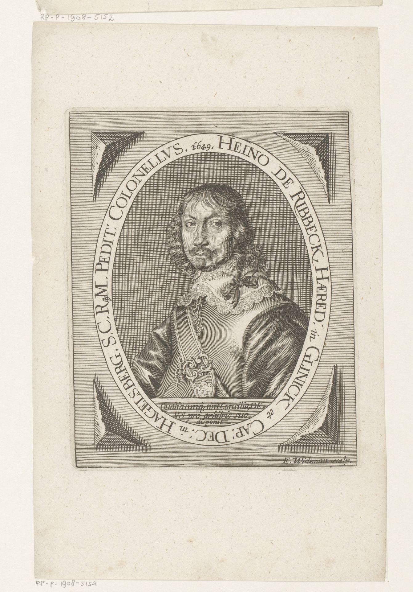 Portret van Heino von Ribbeck by Elias Widemann