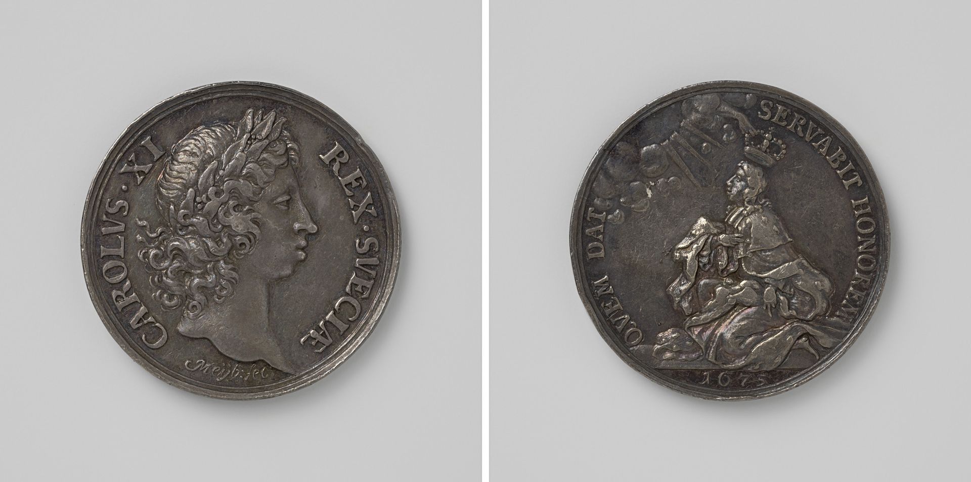 Kroning van Karel XI tot koning van Zweden by Anton Meybusch