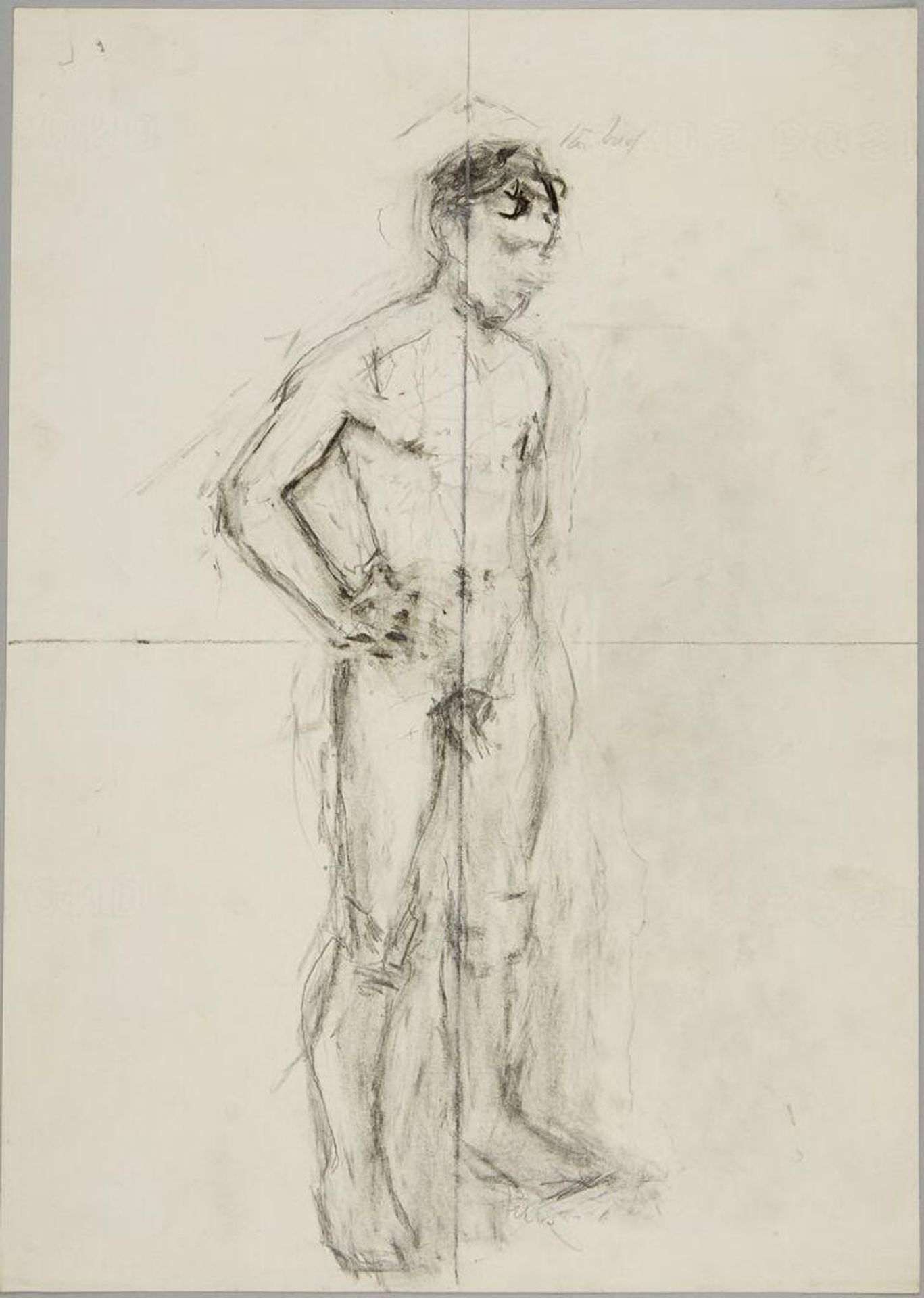Standing Male Nude with Right Hand on Hip by Denman Waldo Ross