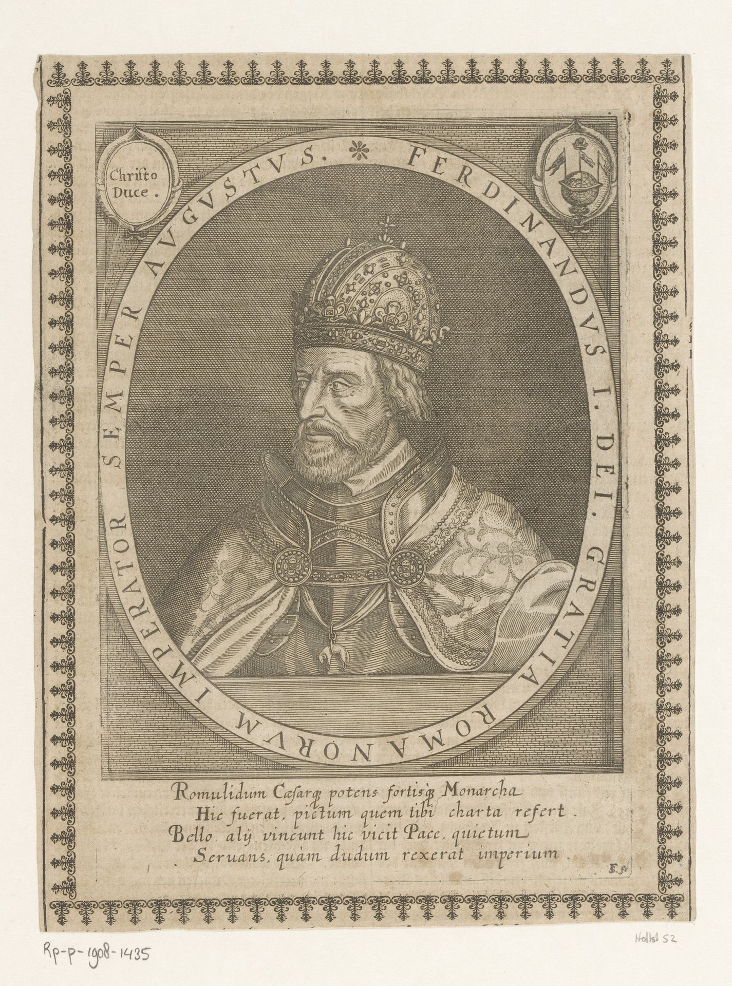 Portret van Ferdinand I van Habsburg by Sebastian Furck