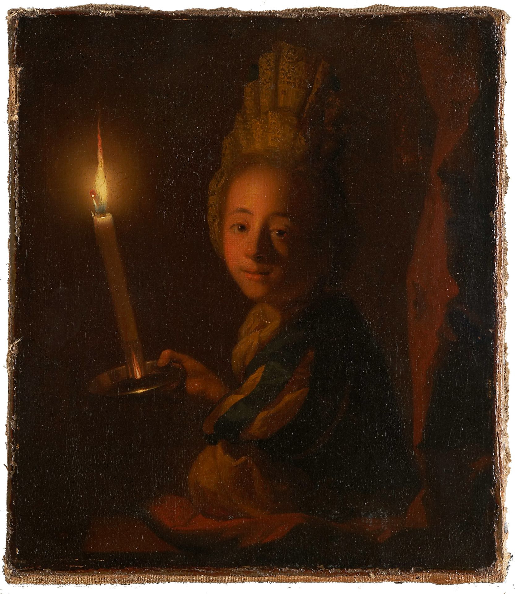Girl with Burning Candle by Godfried Schalcken