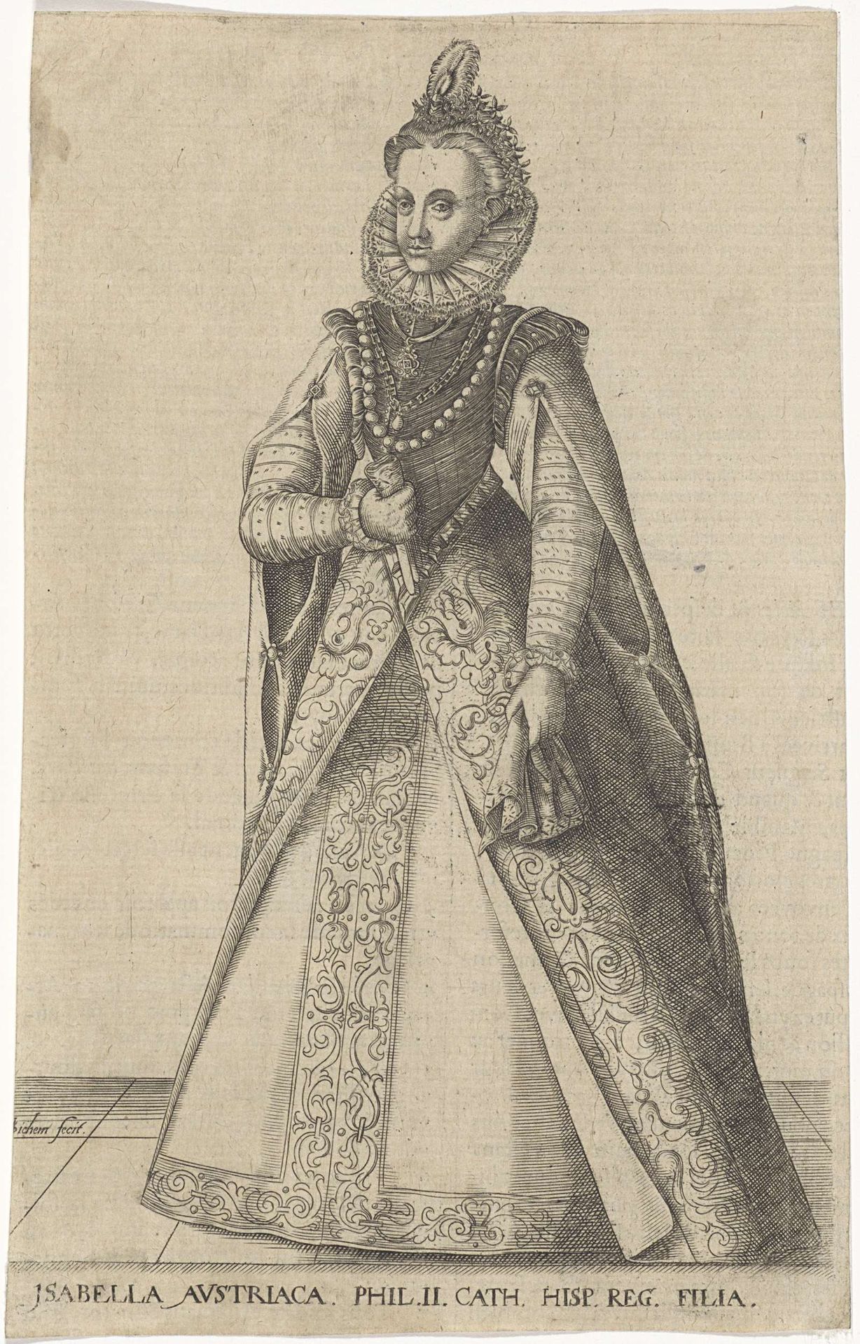 Portret van Isabella Clara Eugenia, infante van Spanje by Christoffel van Sichem I