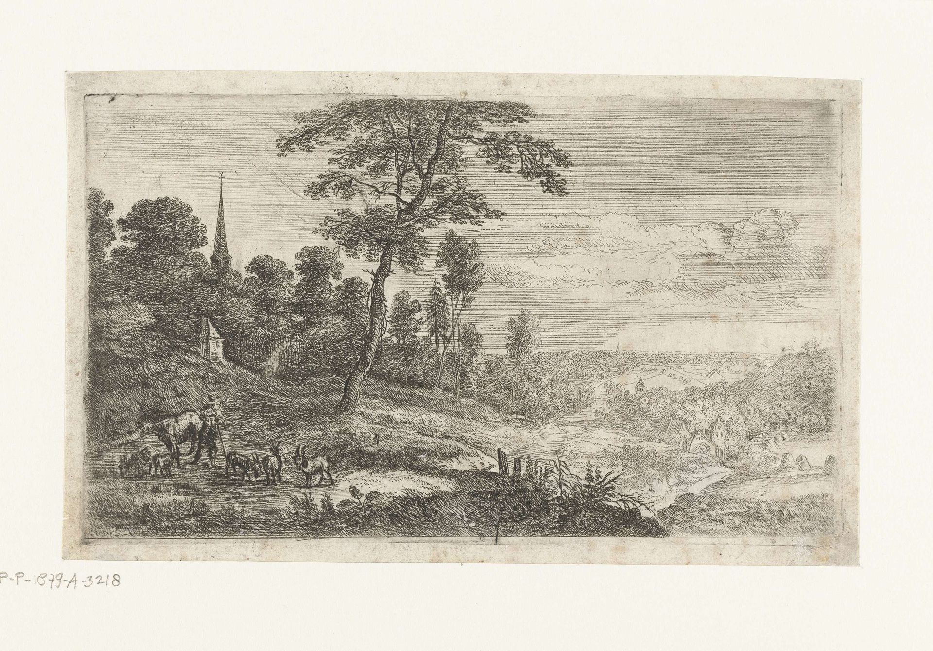 Landschap met een veehoeder by Lucas van Uden