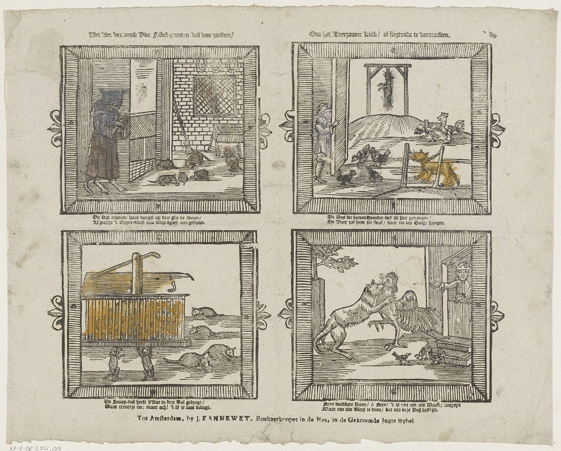 Ziet hier vertoond dier fabel-prenten vol van zinnen / Om het leerzame kind / al stichtende te vermaaken by Johannes (II) Kannewet