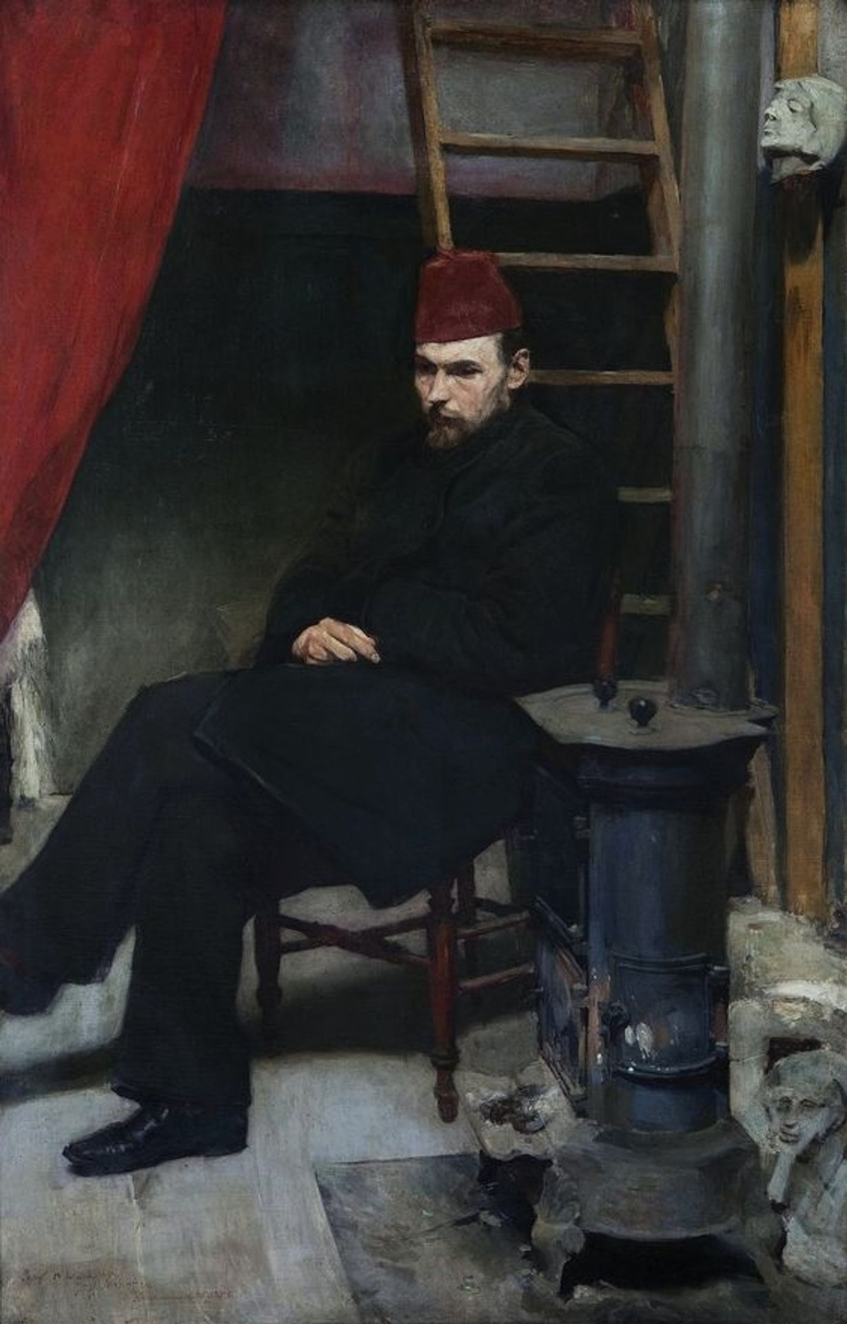 Portrait of sculptor Konstanty Laszczka by Józef Mehoffer
