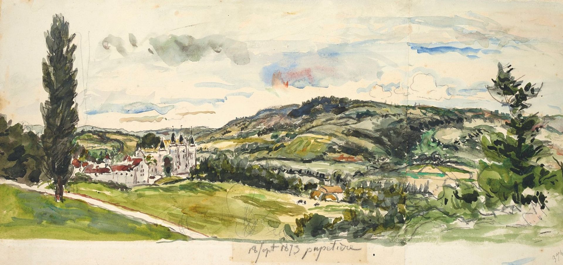 The château of Pupetière by Johan Barthold Jongkind