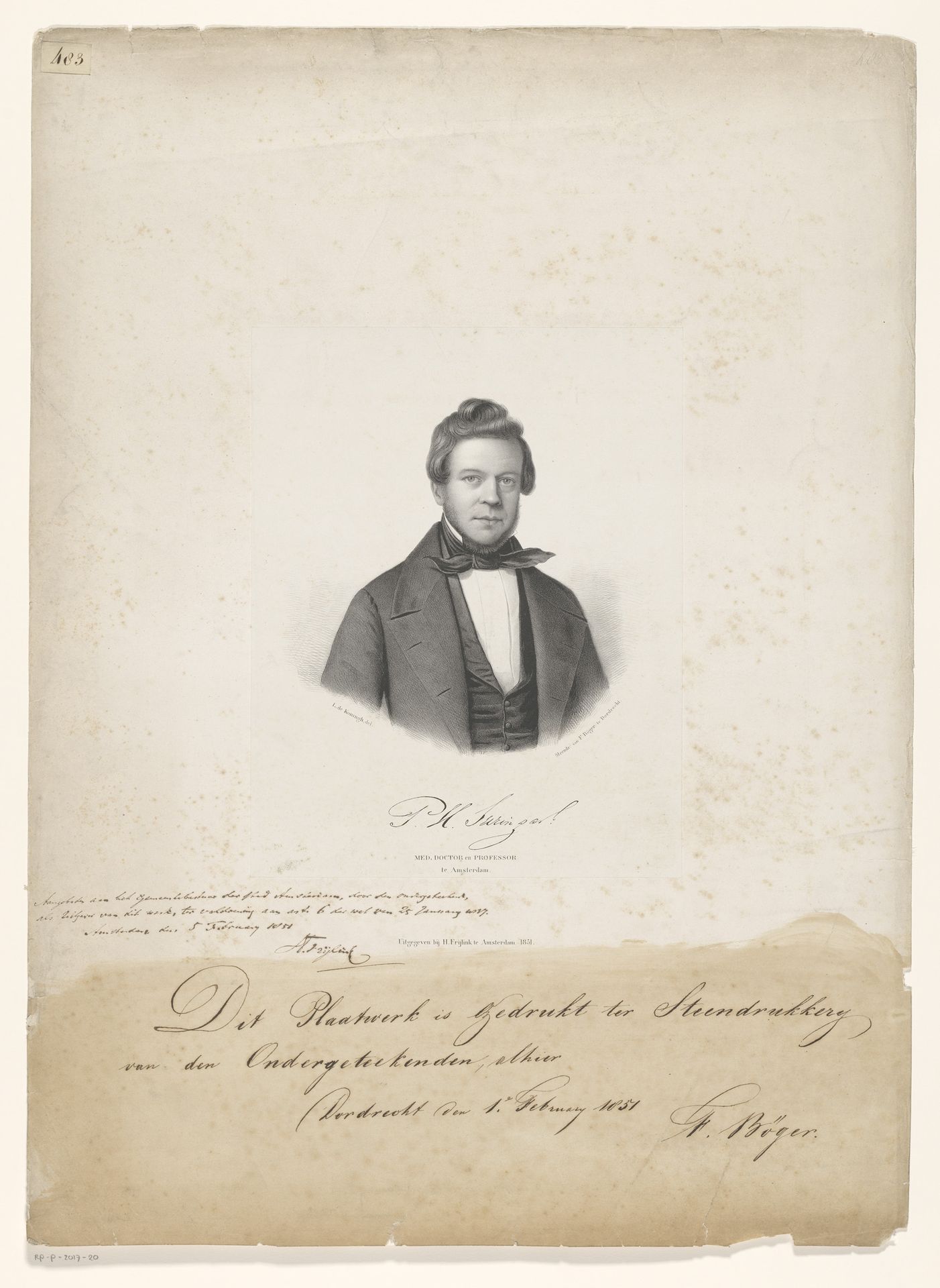 Portret van Pieter Hendrik Suringar by Leonard de Koningh