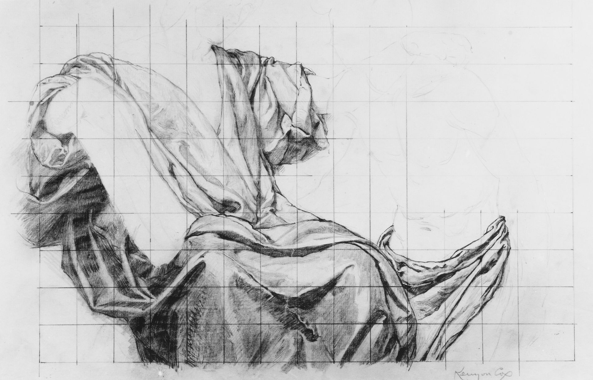 Science Instructing Industry: Drapery Study by Kenyon Cox