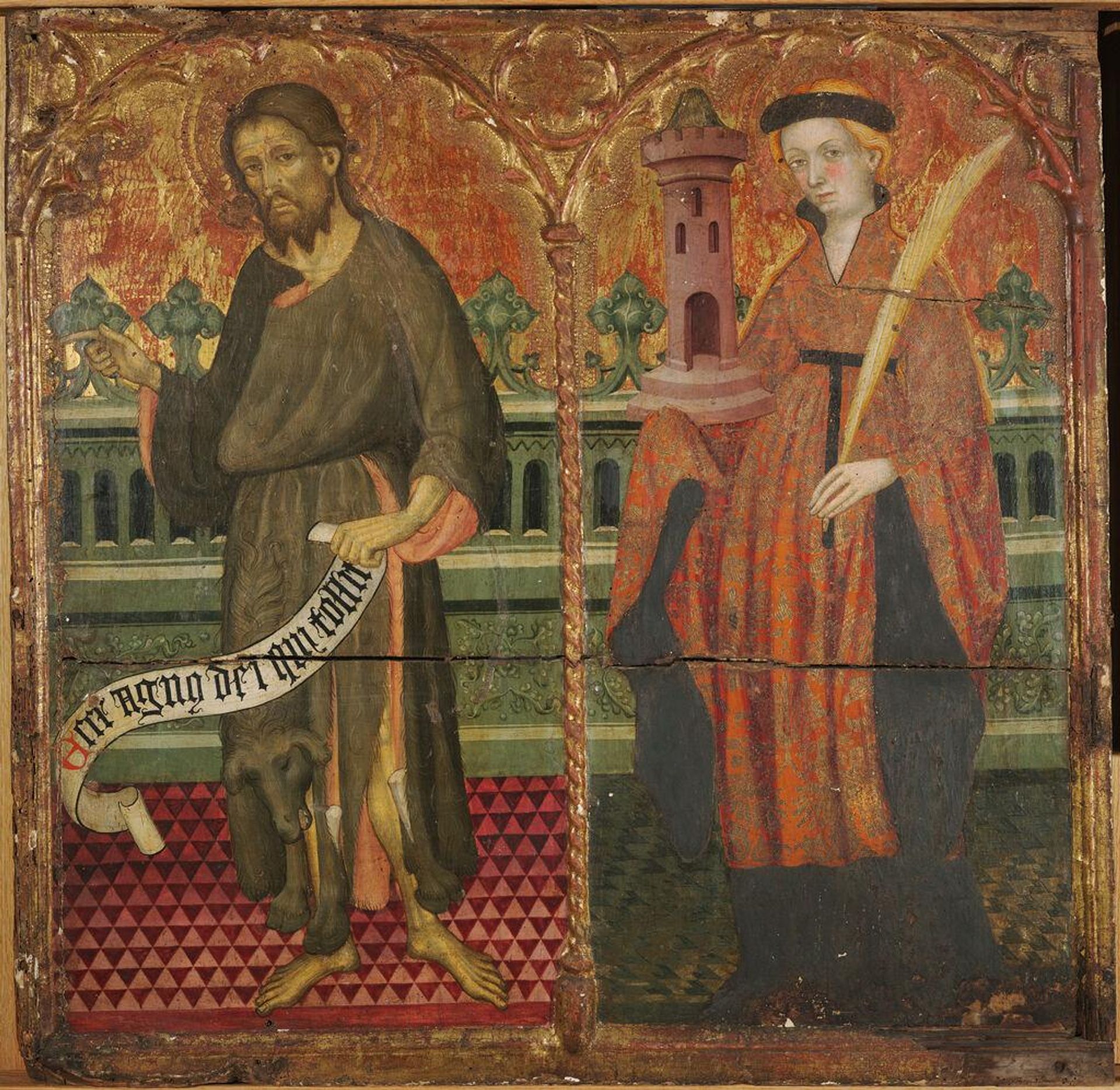 Saint John the Baptist and Saint Barbara by LluÃ­s BorrassÃ 