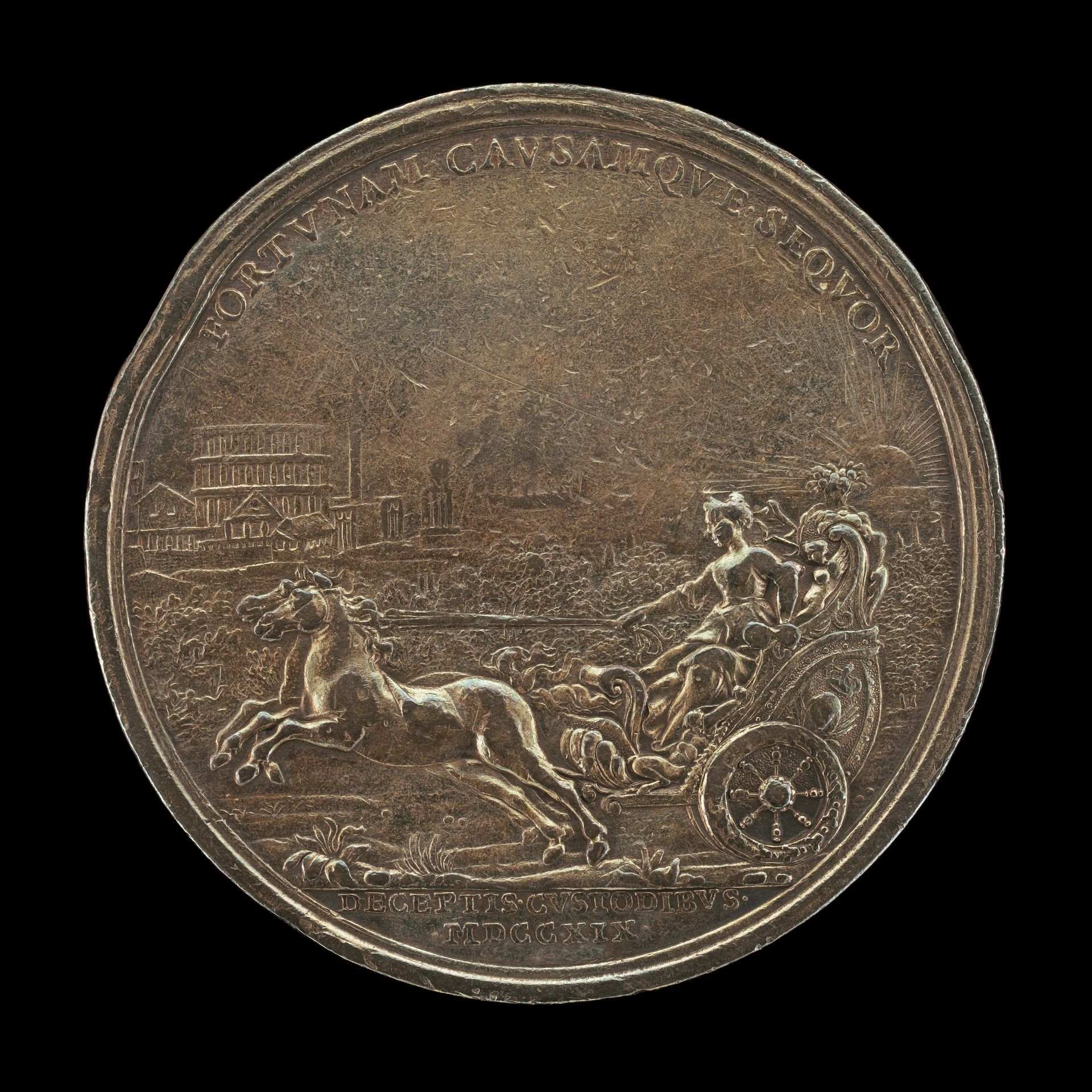 Princess Maria Clementina Sobieska in a Chariot [reverse] by Ottone Hamerani