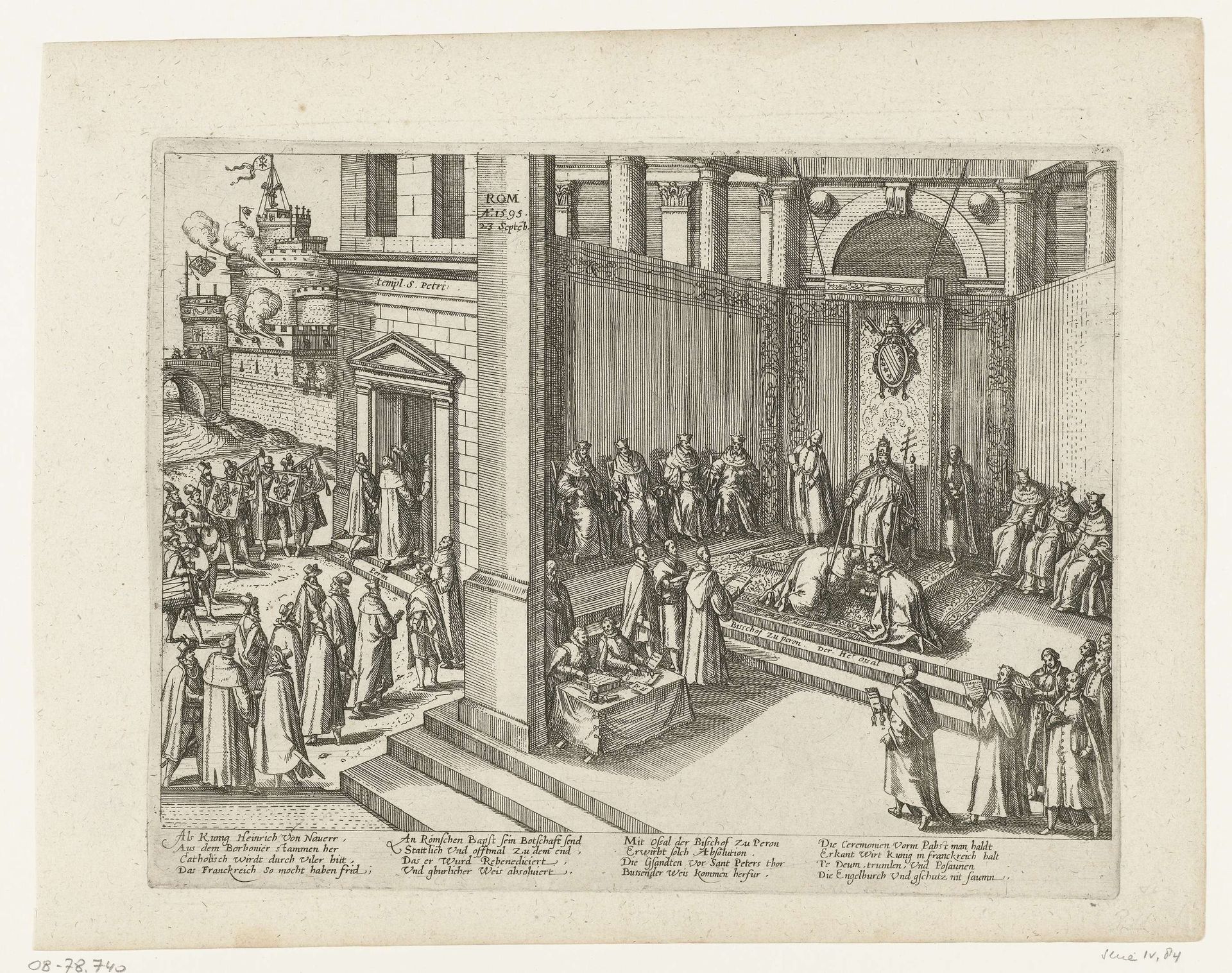Afgezant van Hendrik IV bij de paus, 1595 by Frans Hogenberg