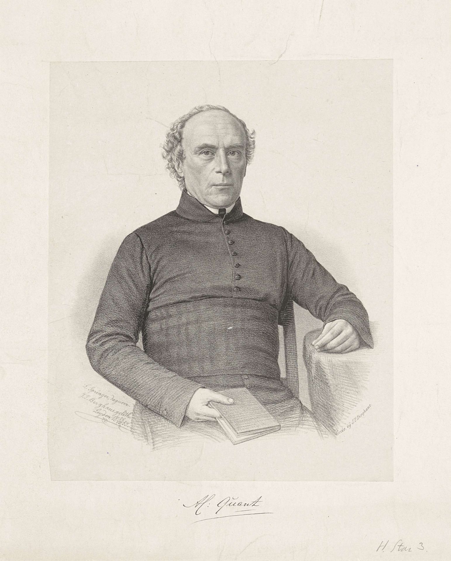 Portret van priester A.C. Quant by Johann Peter Berghaus
