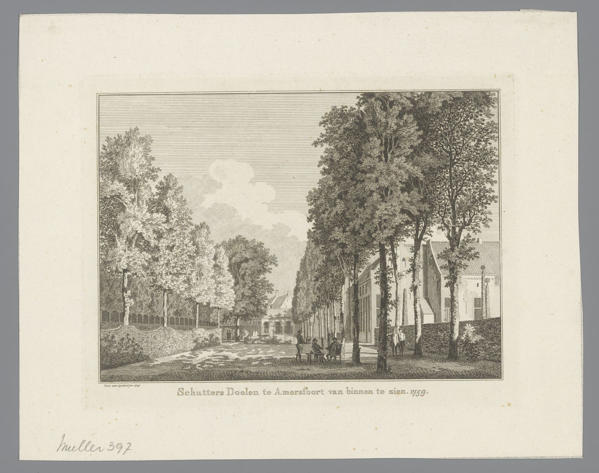 Gezicht op de Doelen in Amersfoort by Paulus van Liender