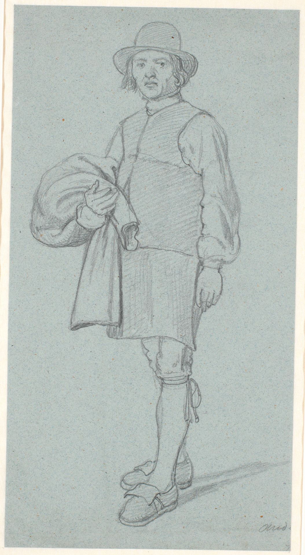 Ung svensk bonde med rundpuldet hat by Wilhelm Marstrand