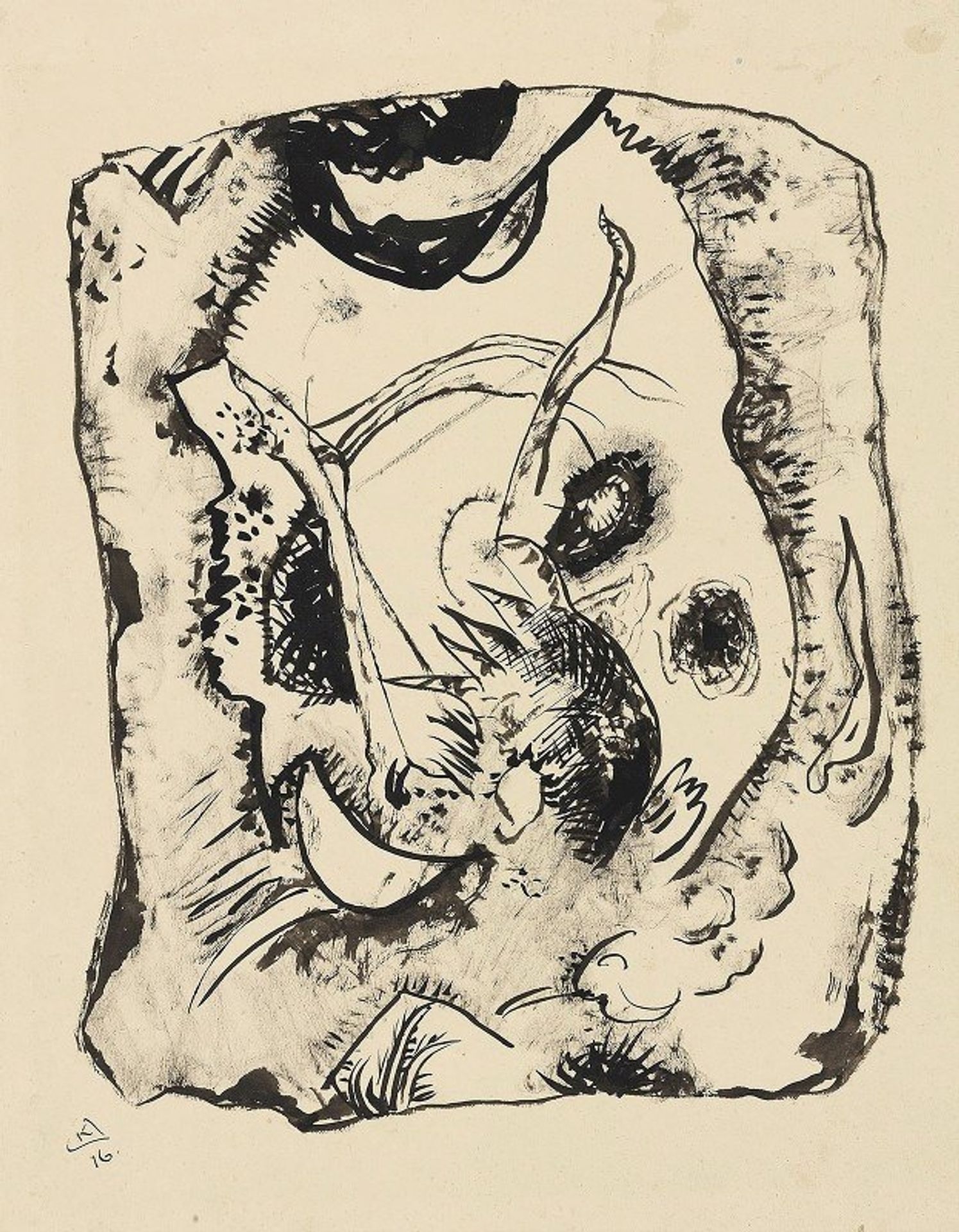 Drawing for ‘Bild auf hellem Grund’ by Wassily Kandinsky