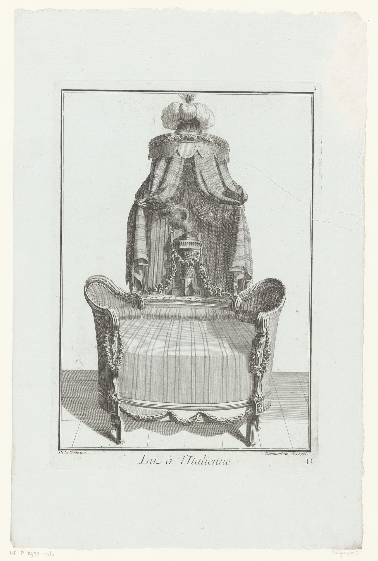 Bed met baldakijn en rookvat by Anonymous