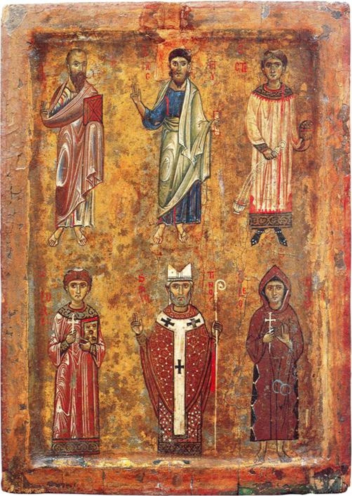 Saints Paul, James the Elder, Stephen, Lawrence, Martin of Tours, Leonard of Limoges by Orthodox Icons