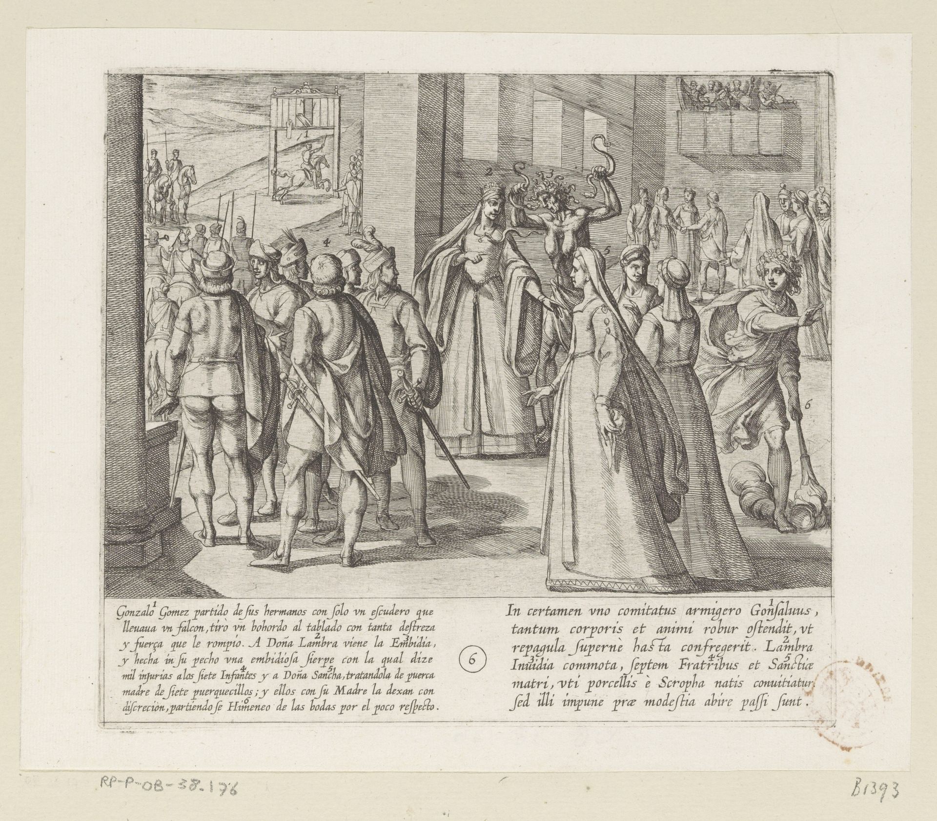 Gonzalo Gomez blinkt uit in het spel en doña Lambra beledigt Lara en haar zonen by Antonio Tempesta
