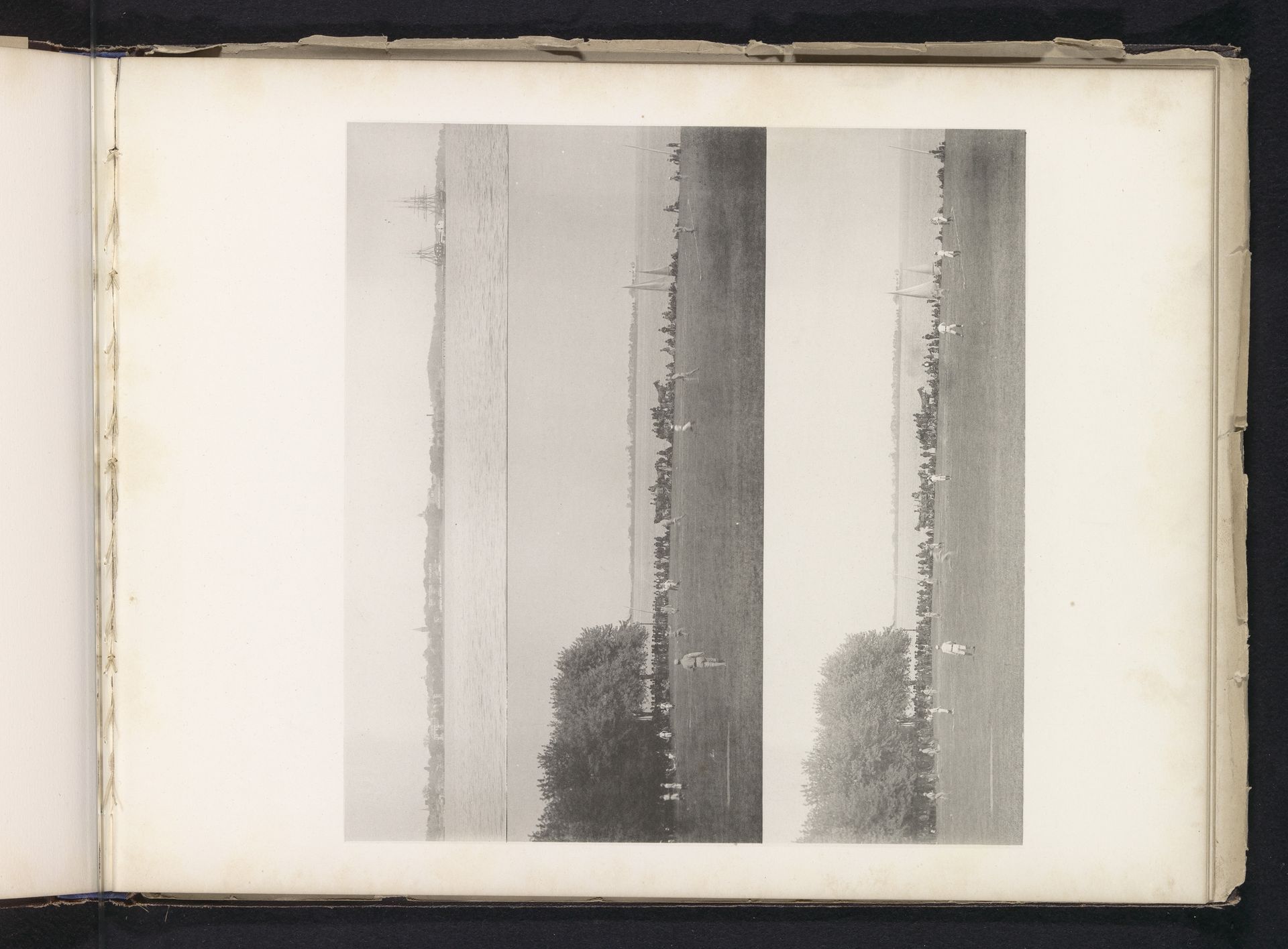 Gezicht op Annapolis en twee gezichten op een honkbalwedstrijd (vermoedelijk) van kadetten van de United States Naval Academy by Edward H. Hart