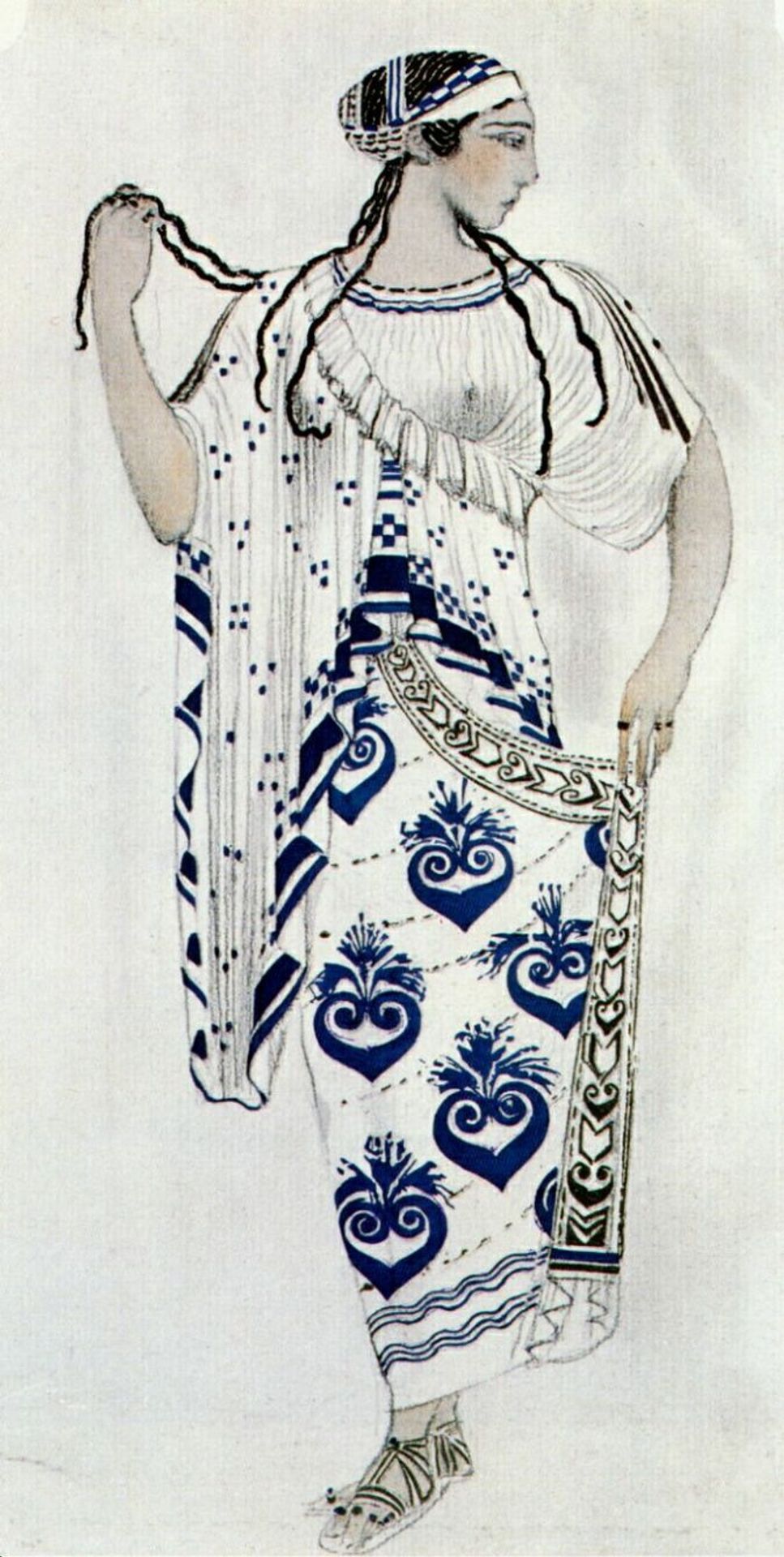 "Helene de Sparte" - costume for Ida Rubinstein as Helene by Léon Bakst