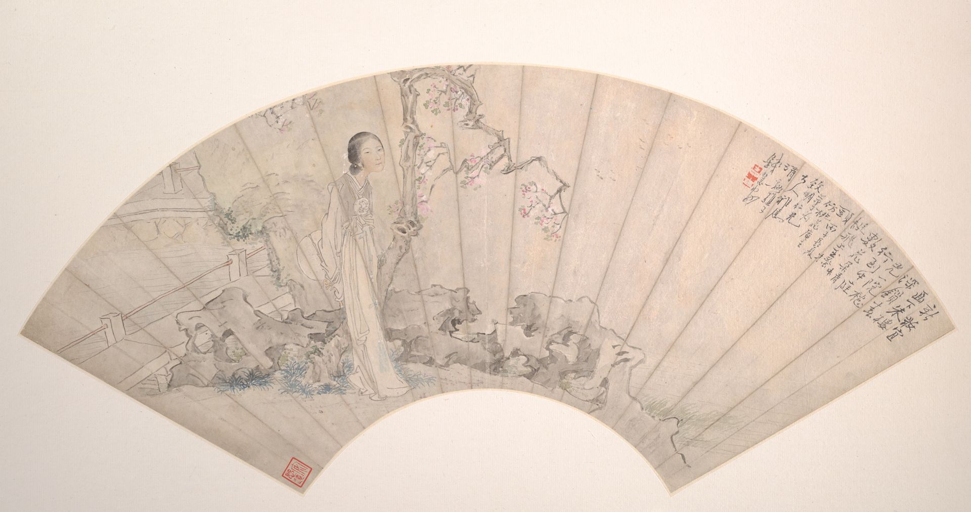 Woman in a garden by Qian Huian