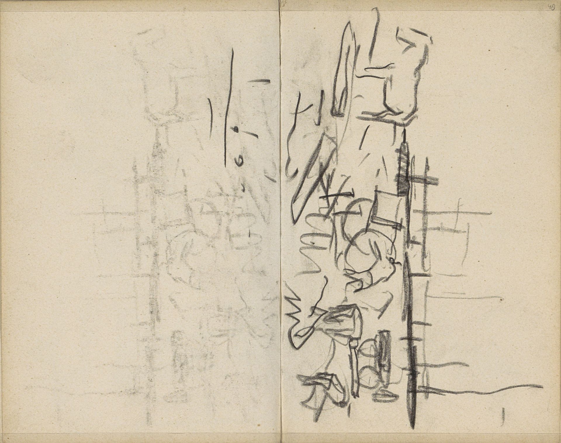 Gezicht op een terrein met bouwmaterieel by George Hendrik Breitner