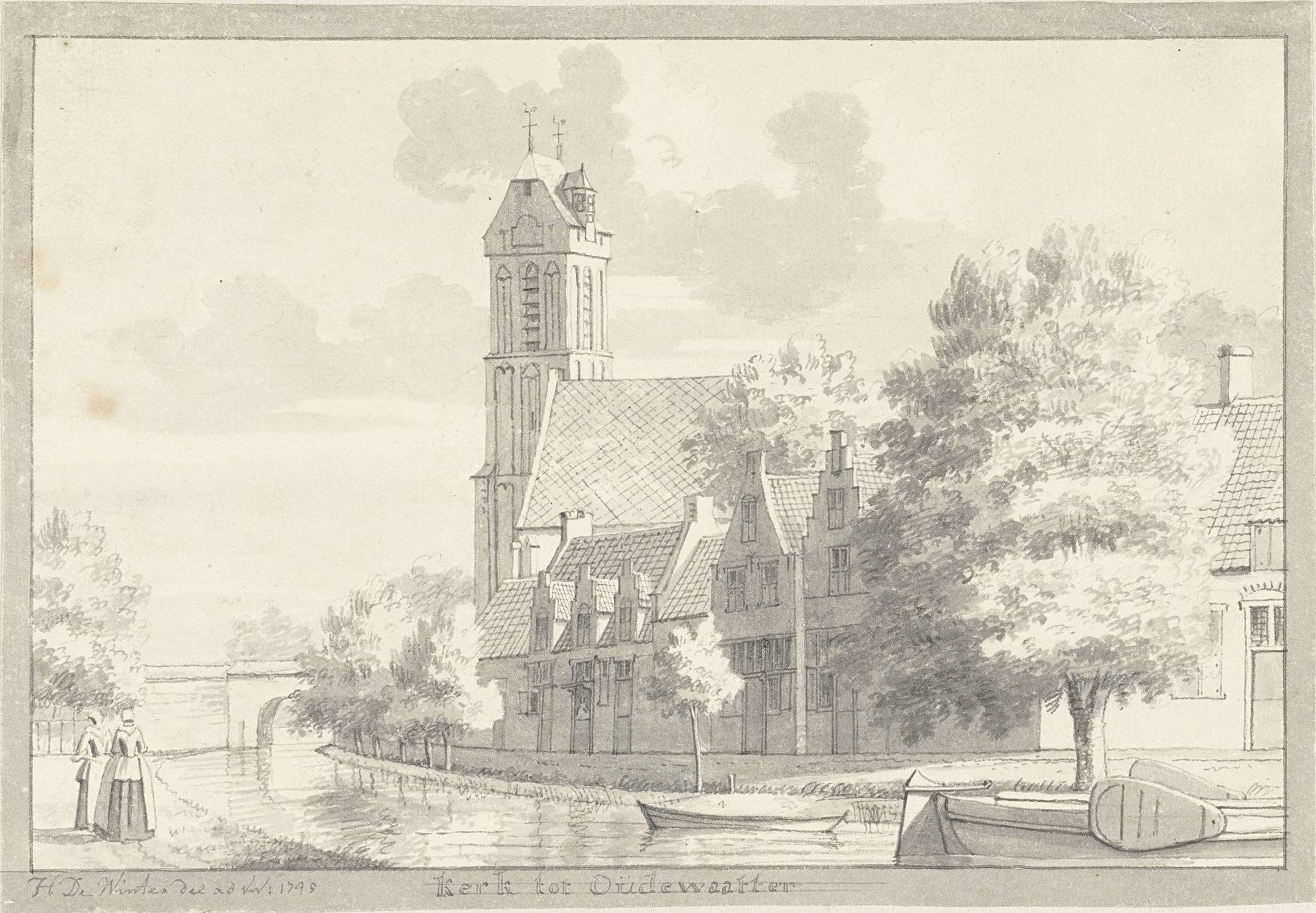 De kerk te Oudewater by Hendrik de Winter