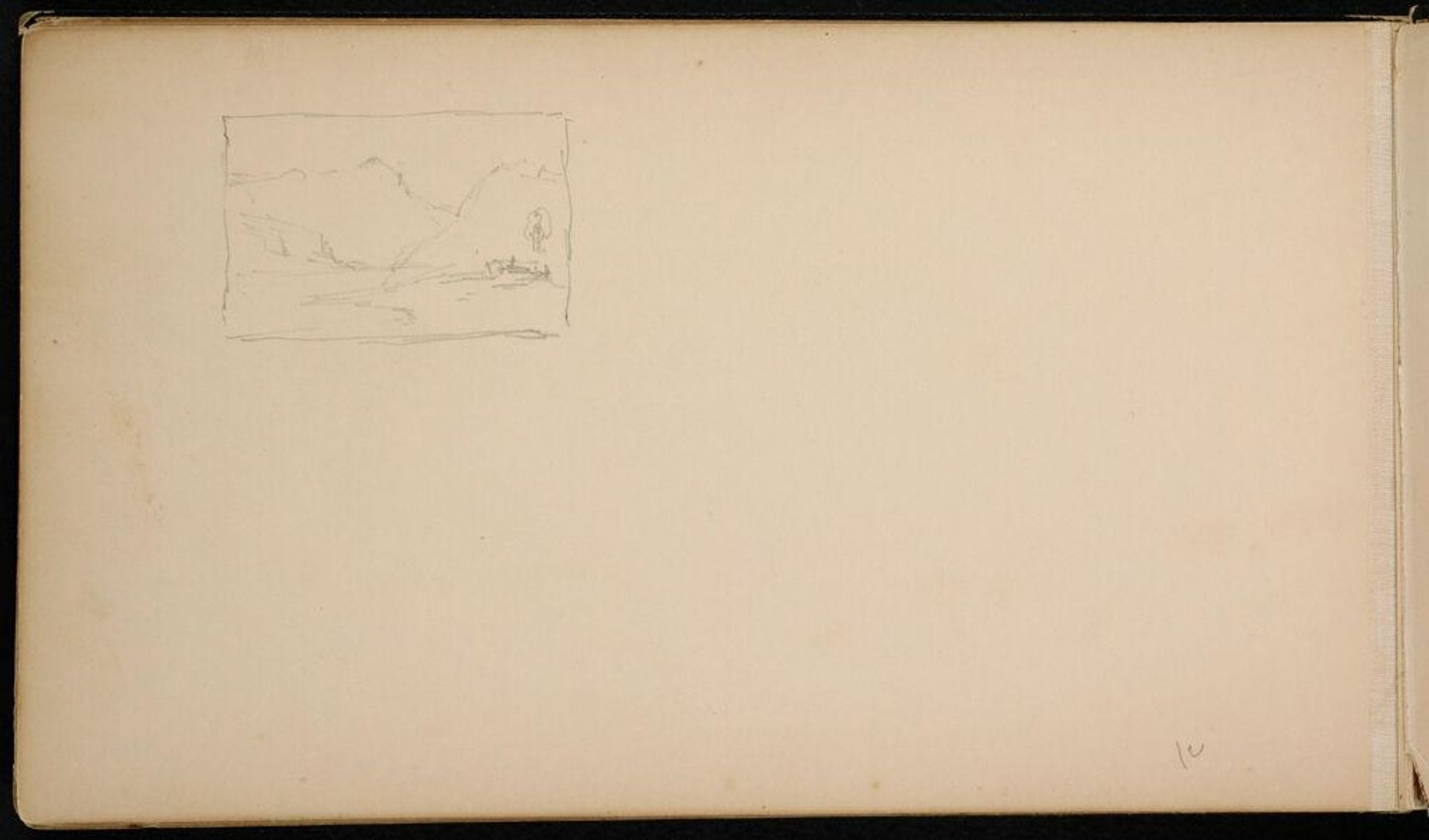 Blank page; verso: Small Landscape by Sanford Robinson Gifford