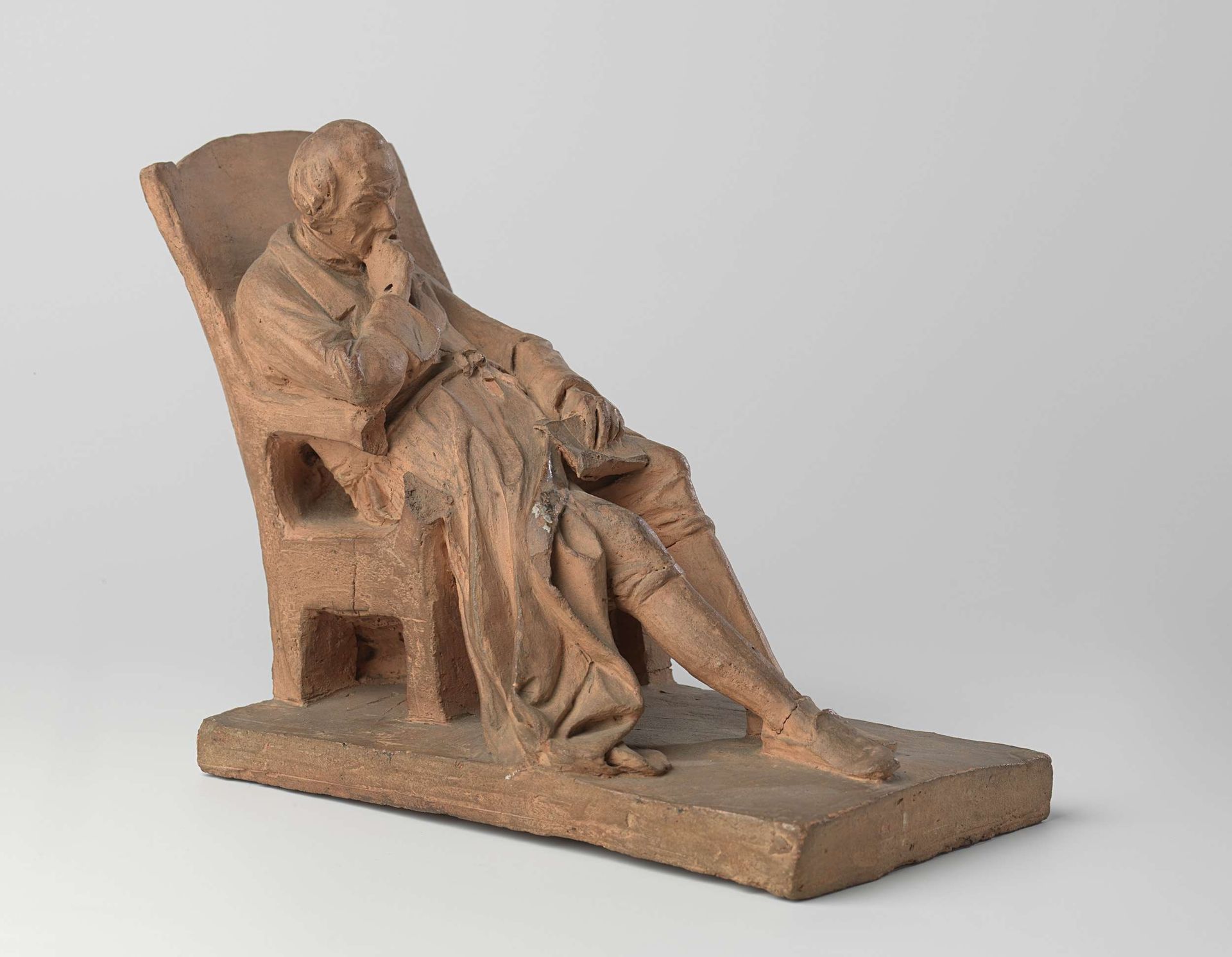 Peinzende man in een leunstoel by Louis Royer