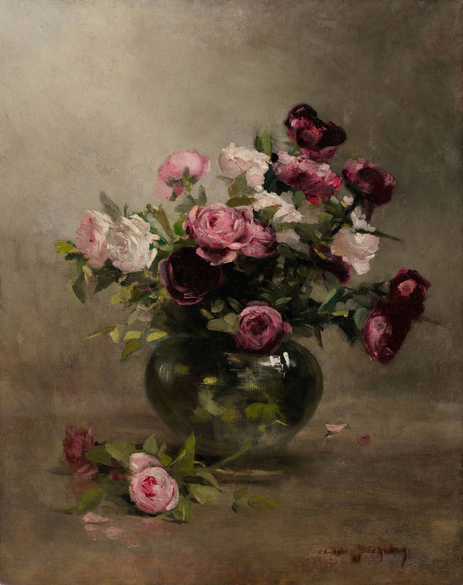 Vase of Roses by Eva Gonzales